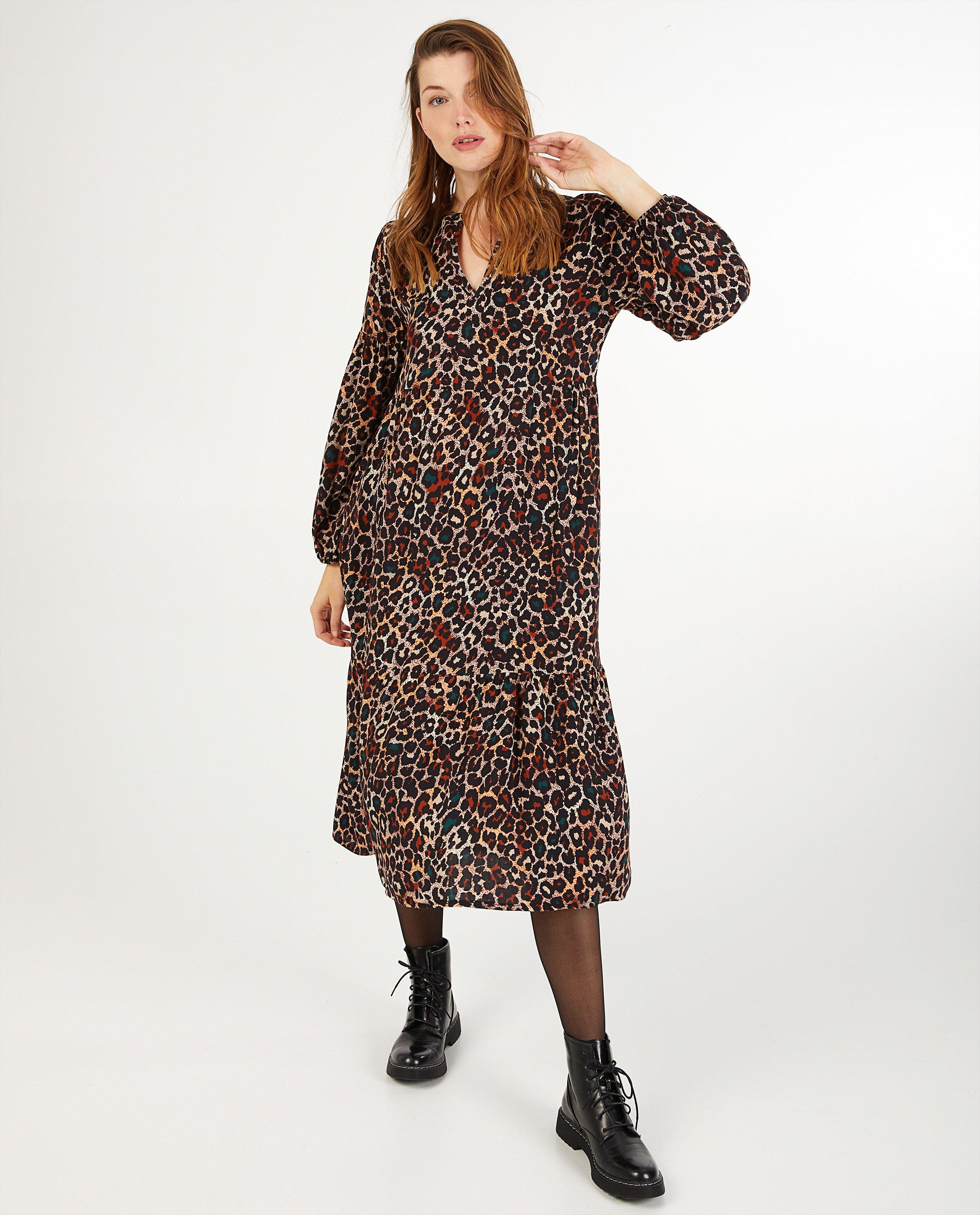 Bruine jurk met print Ella Italia - allover - Ella Italia