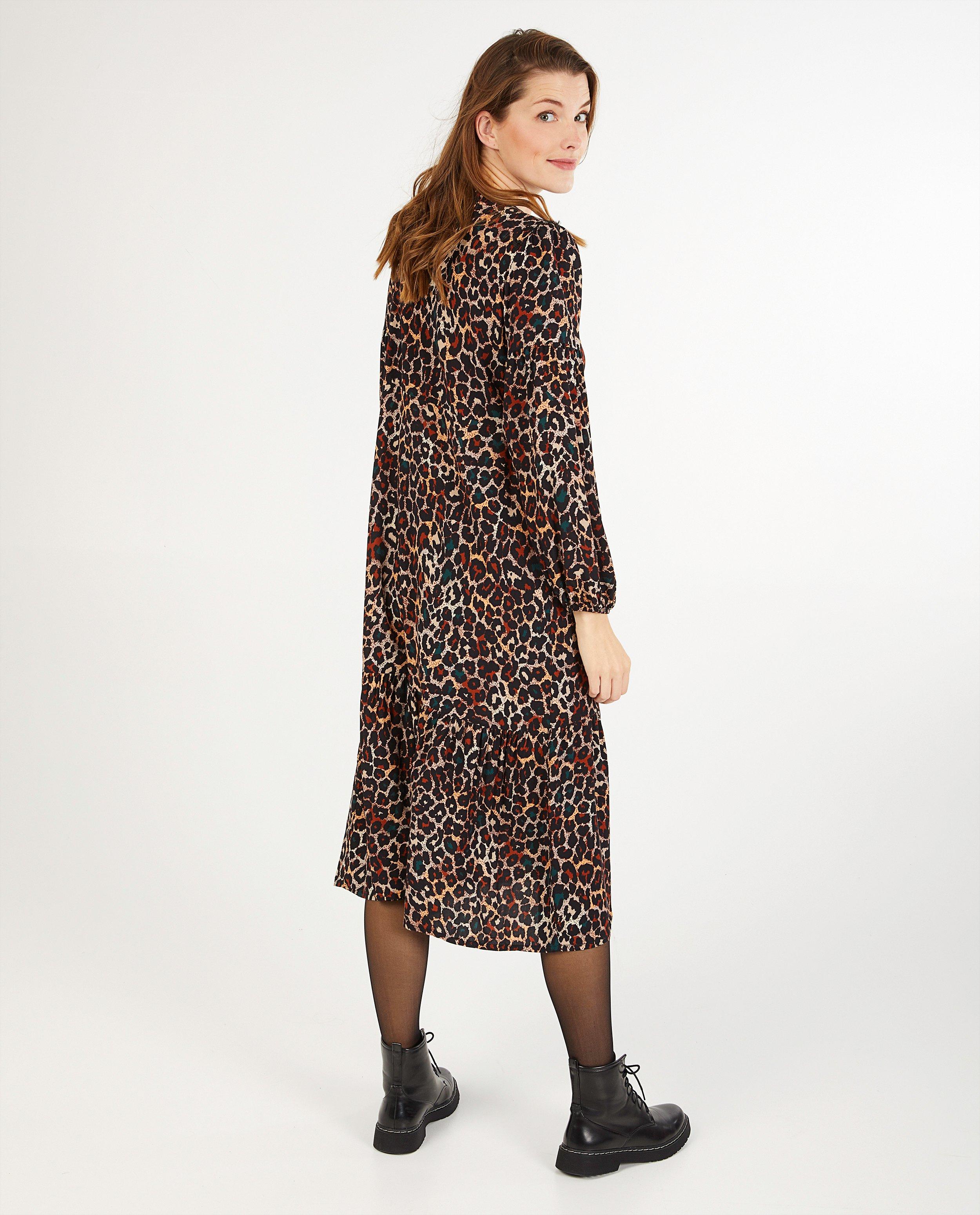 Kleedjes - Bruine jurk met print Ella Italia