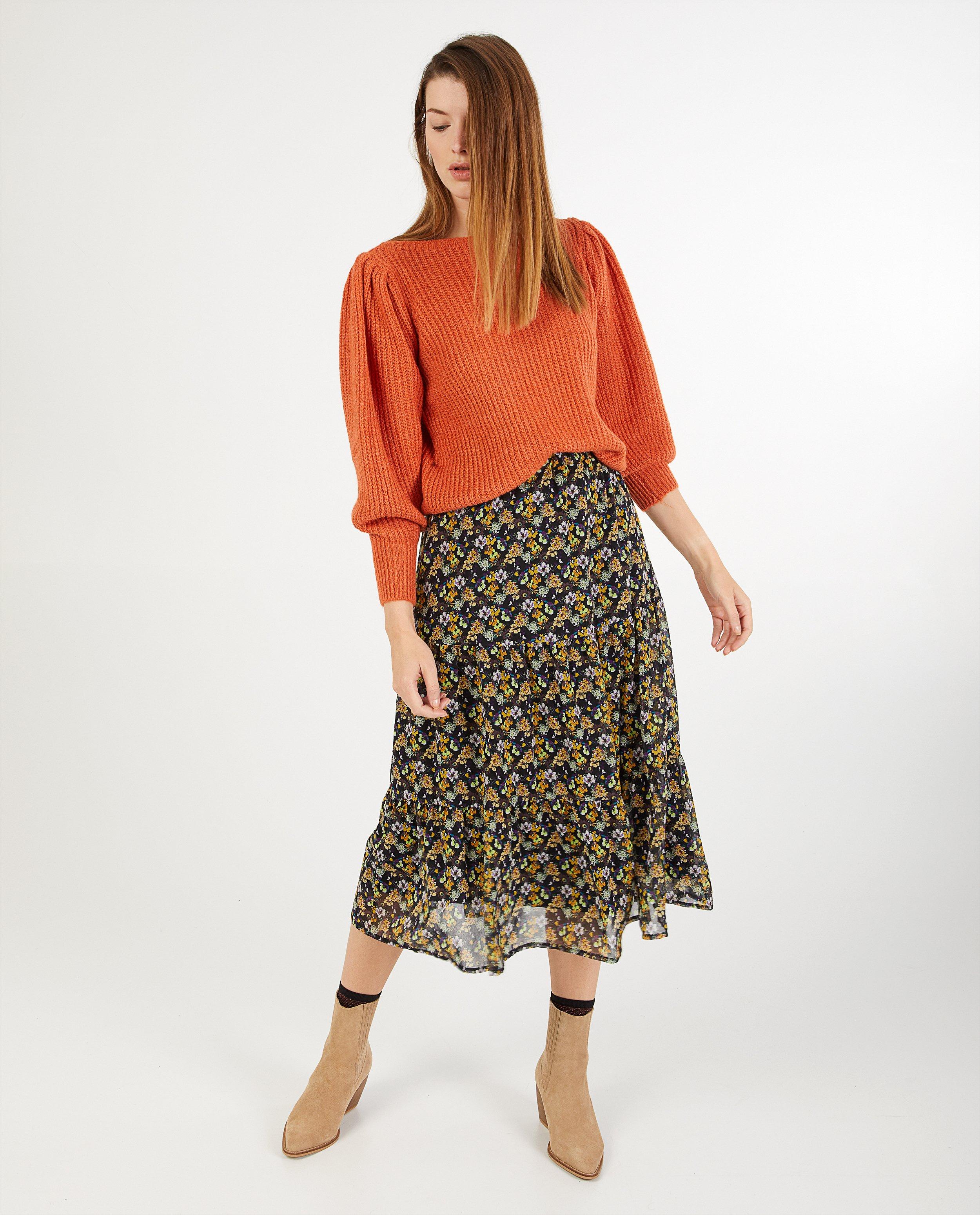 Gebreide trui in zwart - Product Detail - oranje - afbeelding nummer 1