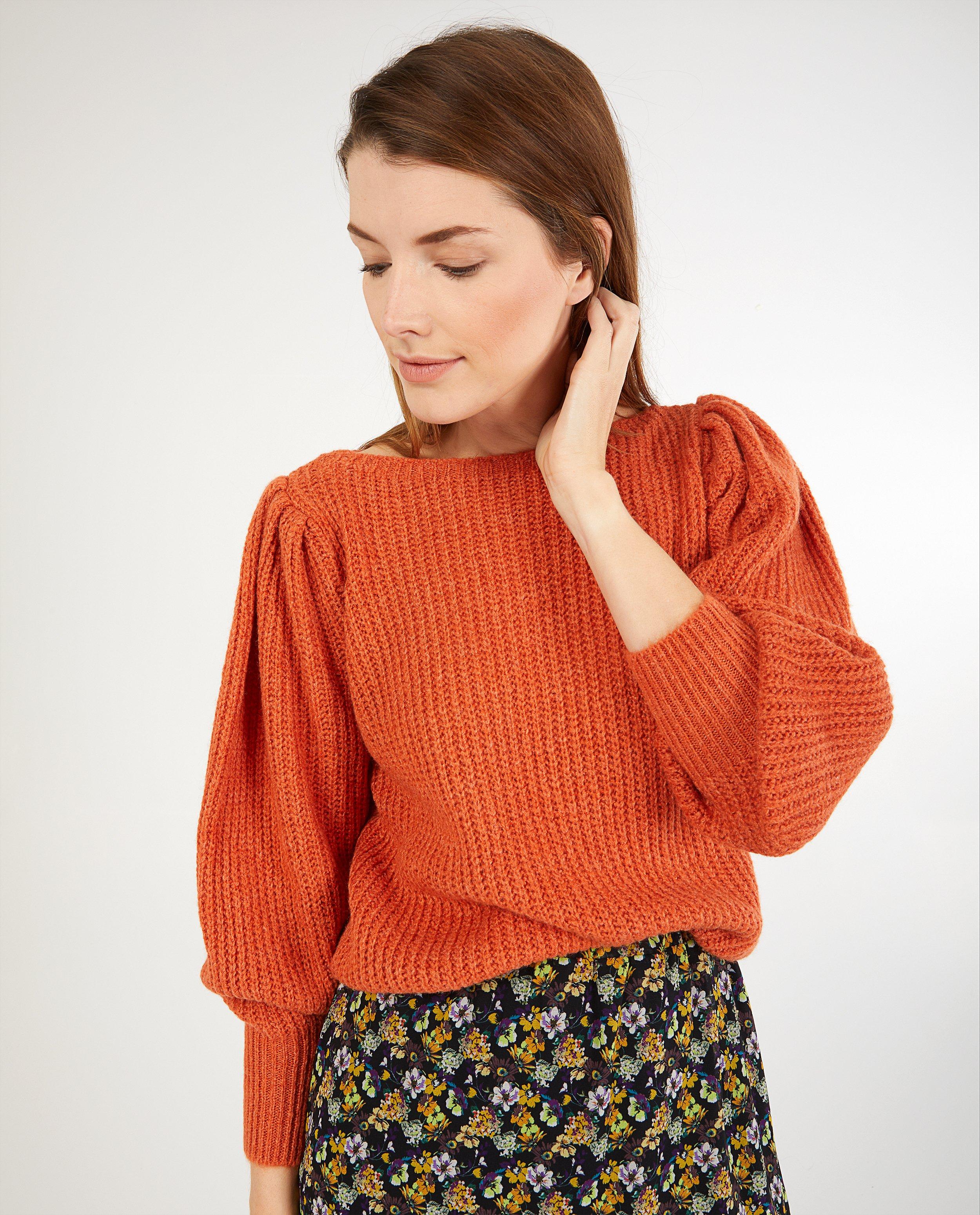 Gebreide trui in zwart - Product Detail - oranje - afbeelding nummer 2