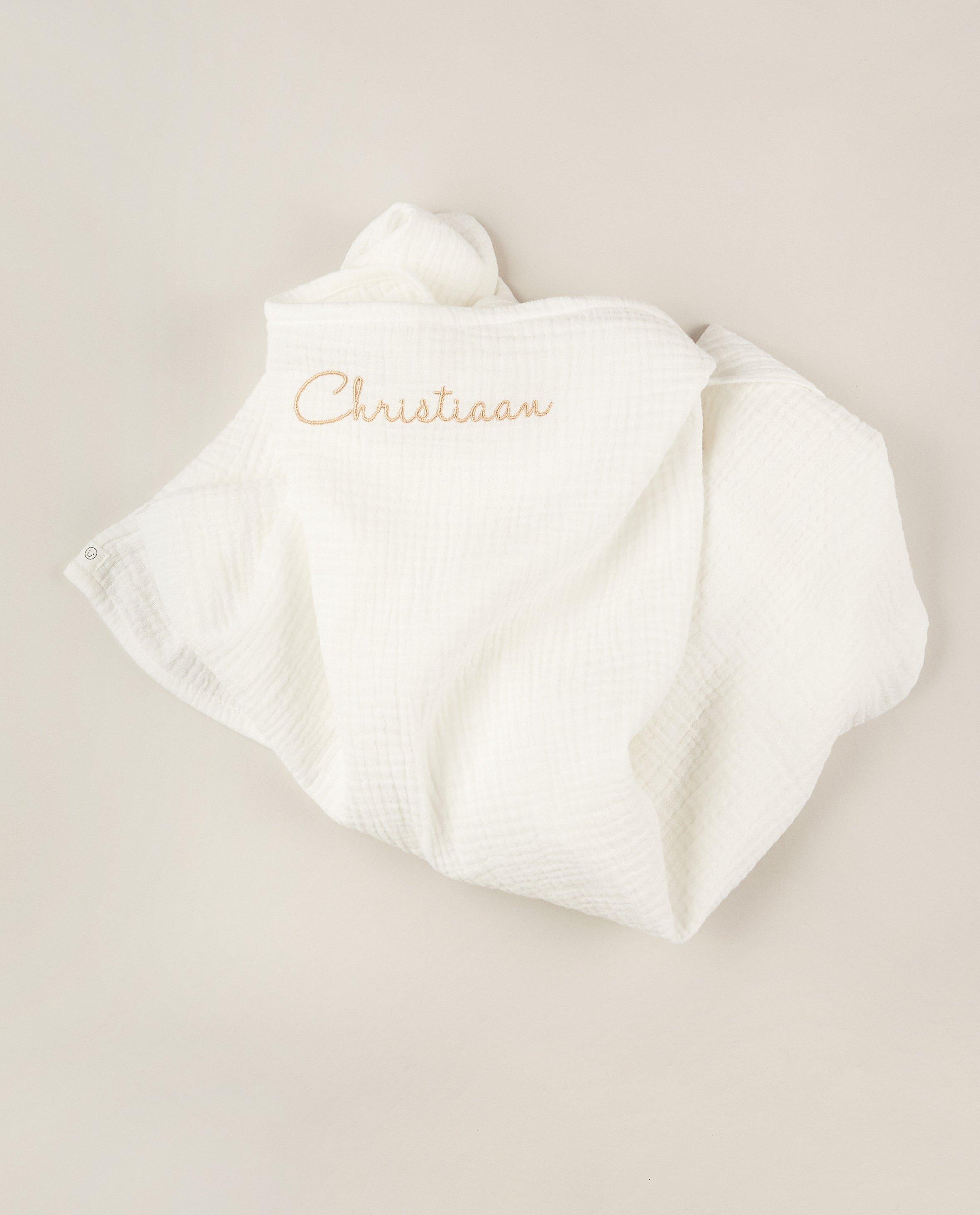 Witte tetradoek, Studio Unique - personaliseerbaar - Cuddles and Smiles