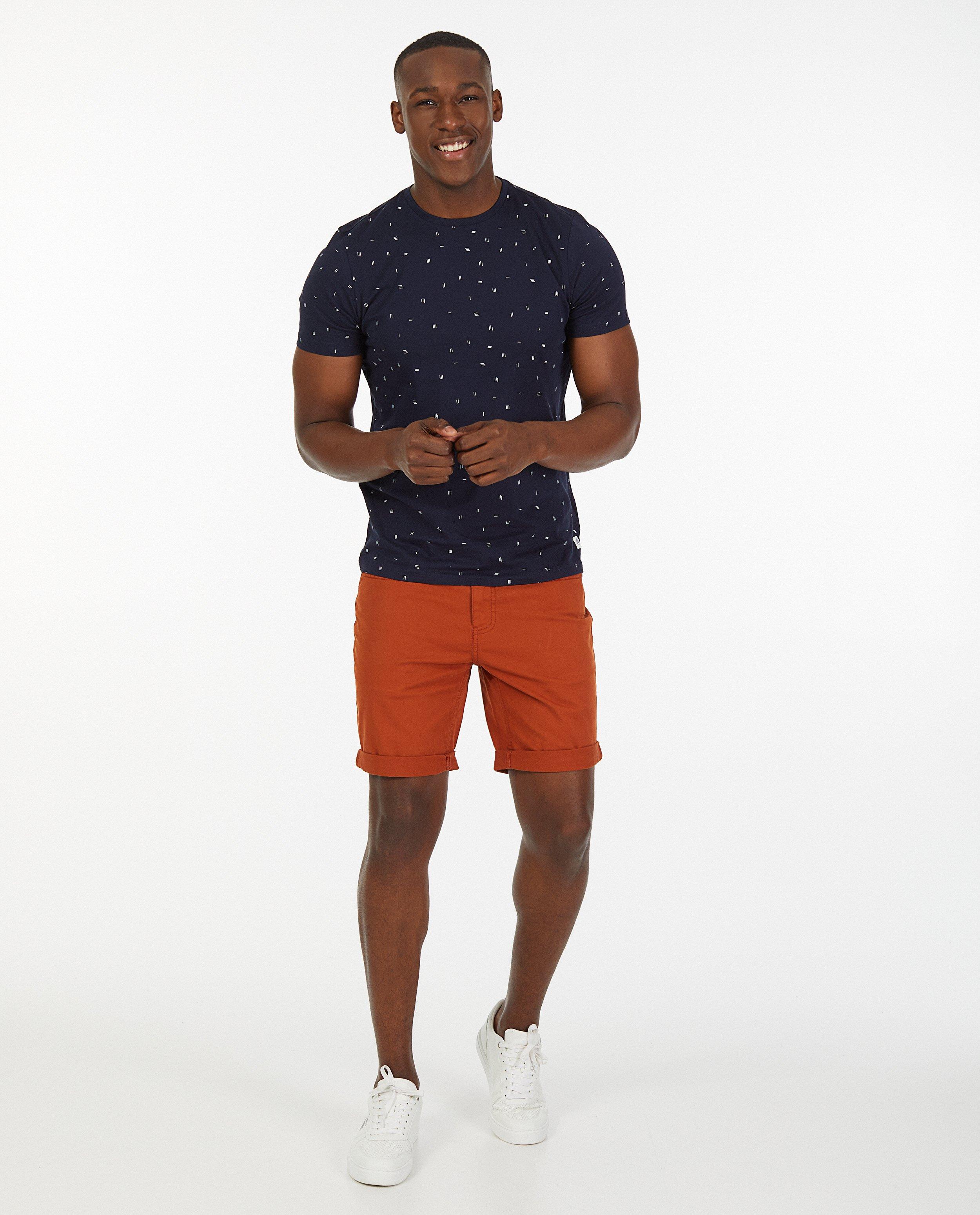 Bermuda rouge-brun en coton - stretch - Quarterback