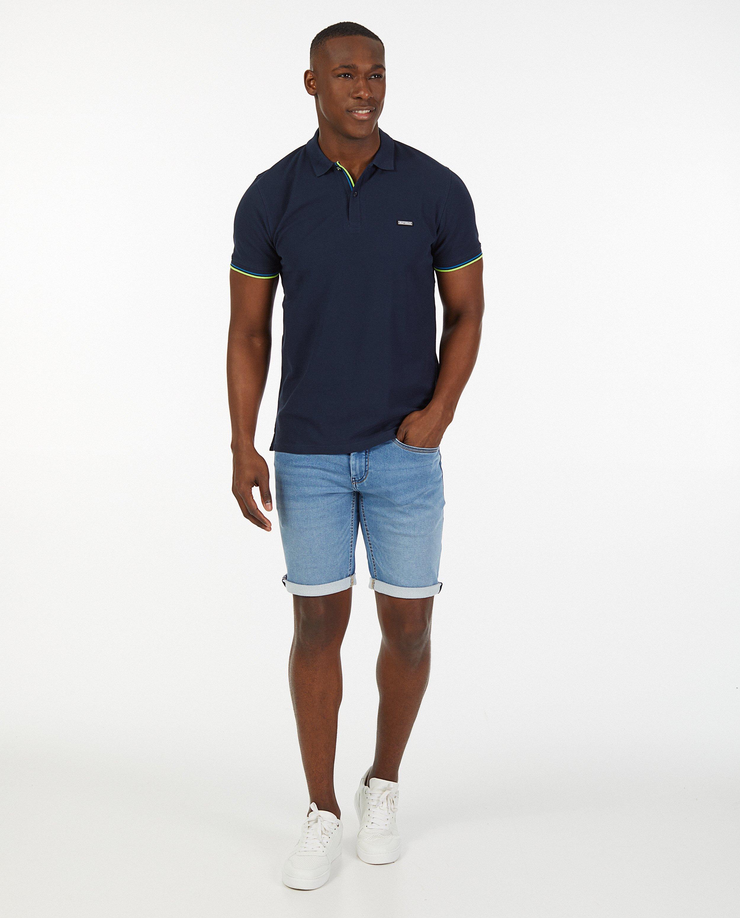 Sweat denim bermuda in donkerblauw - Product Detail - lichtblauw - afbeelding nummer 1