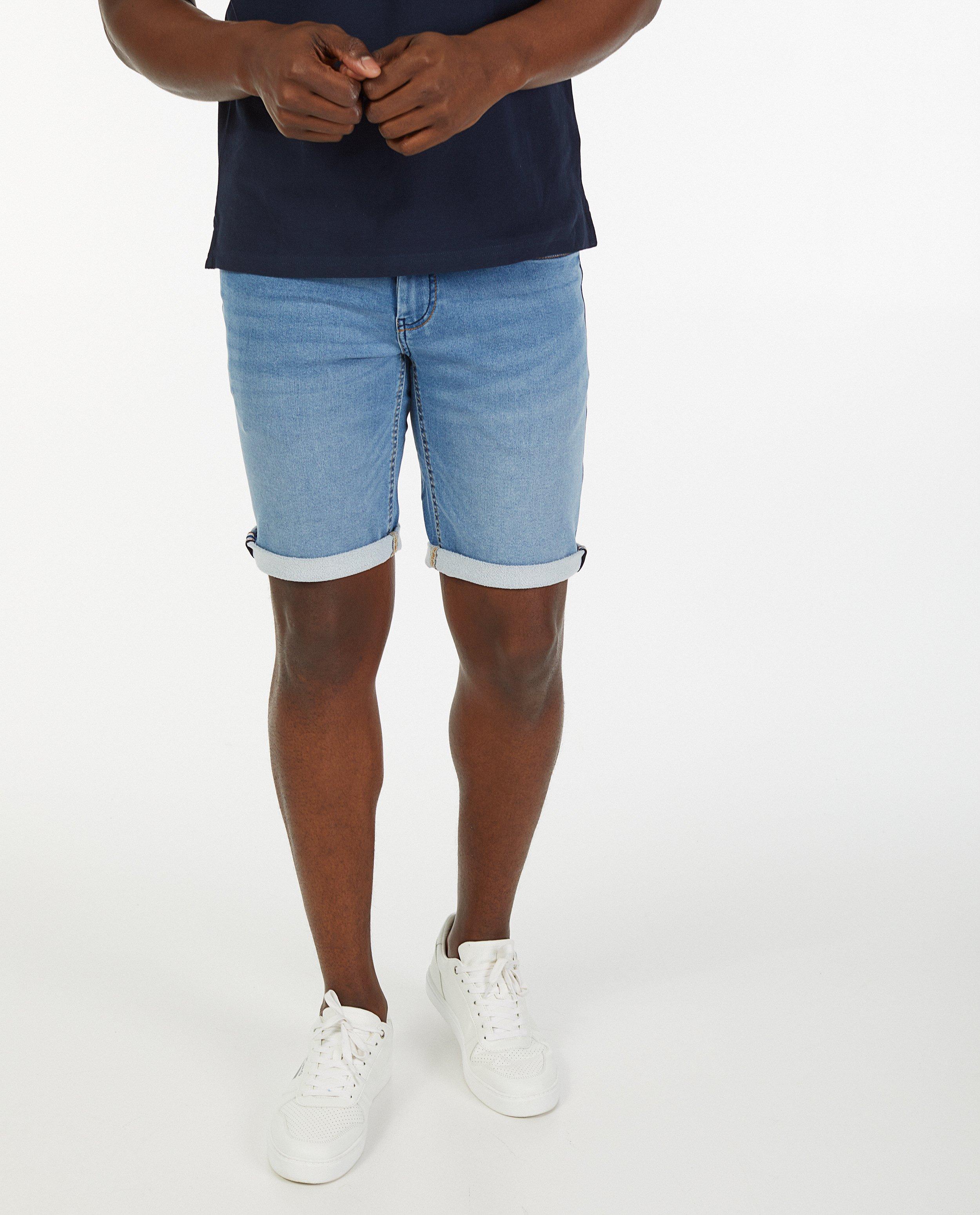 Shorten - Sweat denim bermuda in blauw