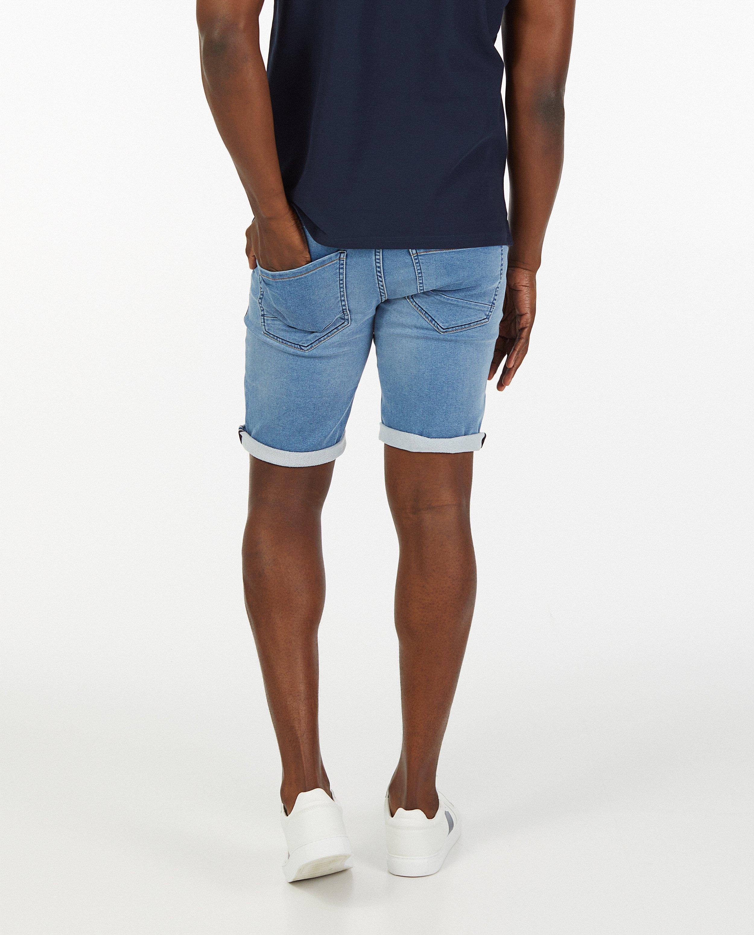 Shorten - Sweat denim bermuda in blauw