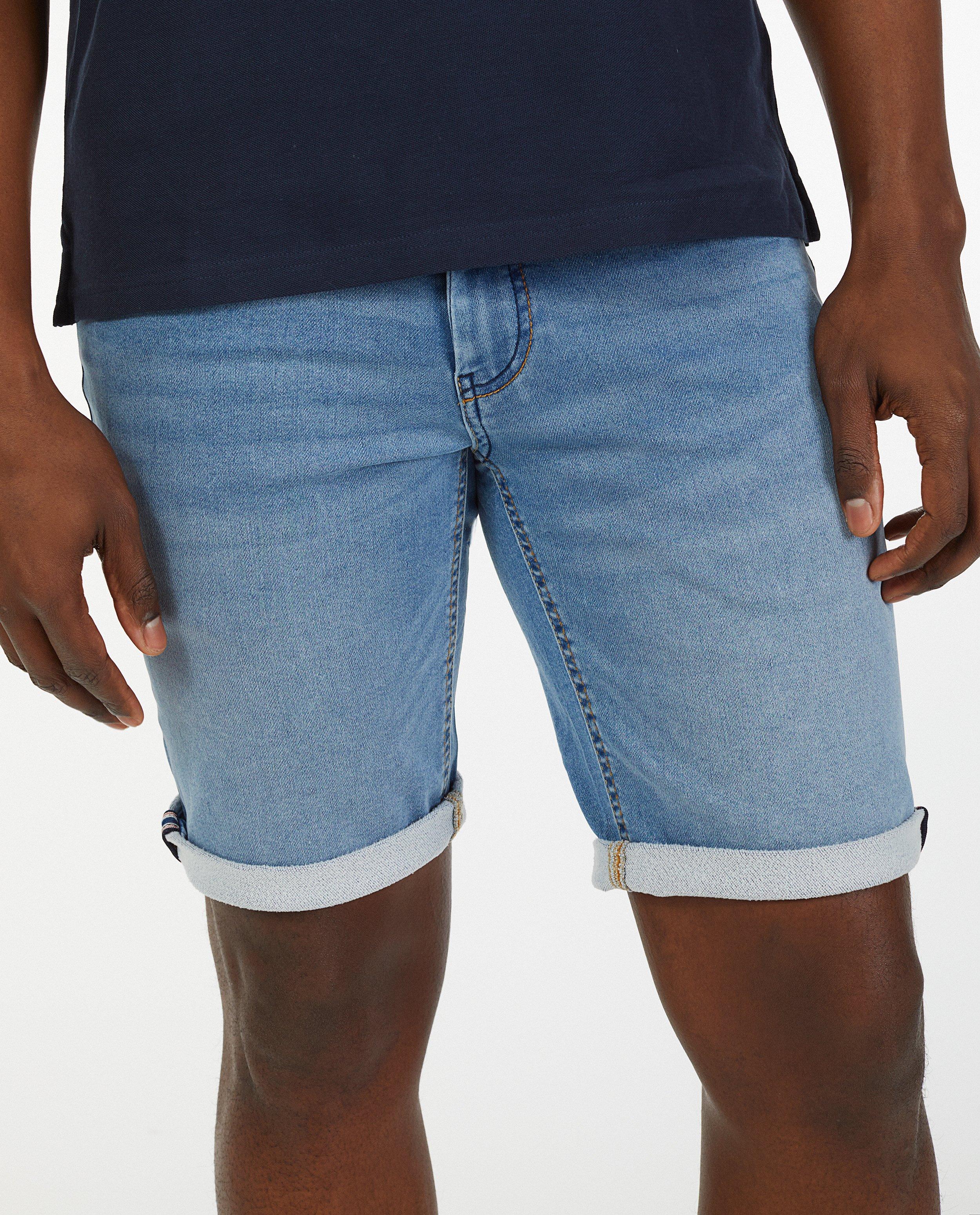 Shorten - Sweat denim bermuda in blauw