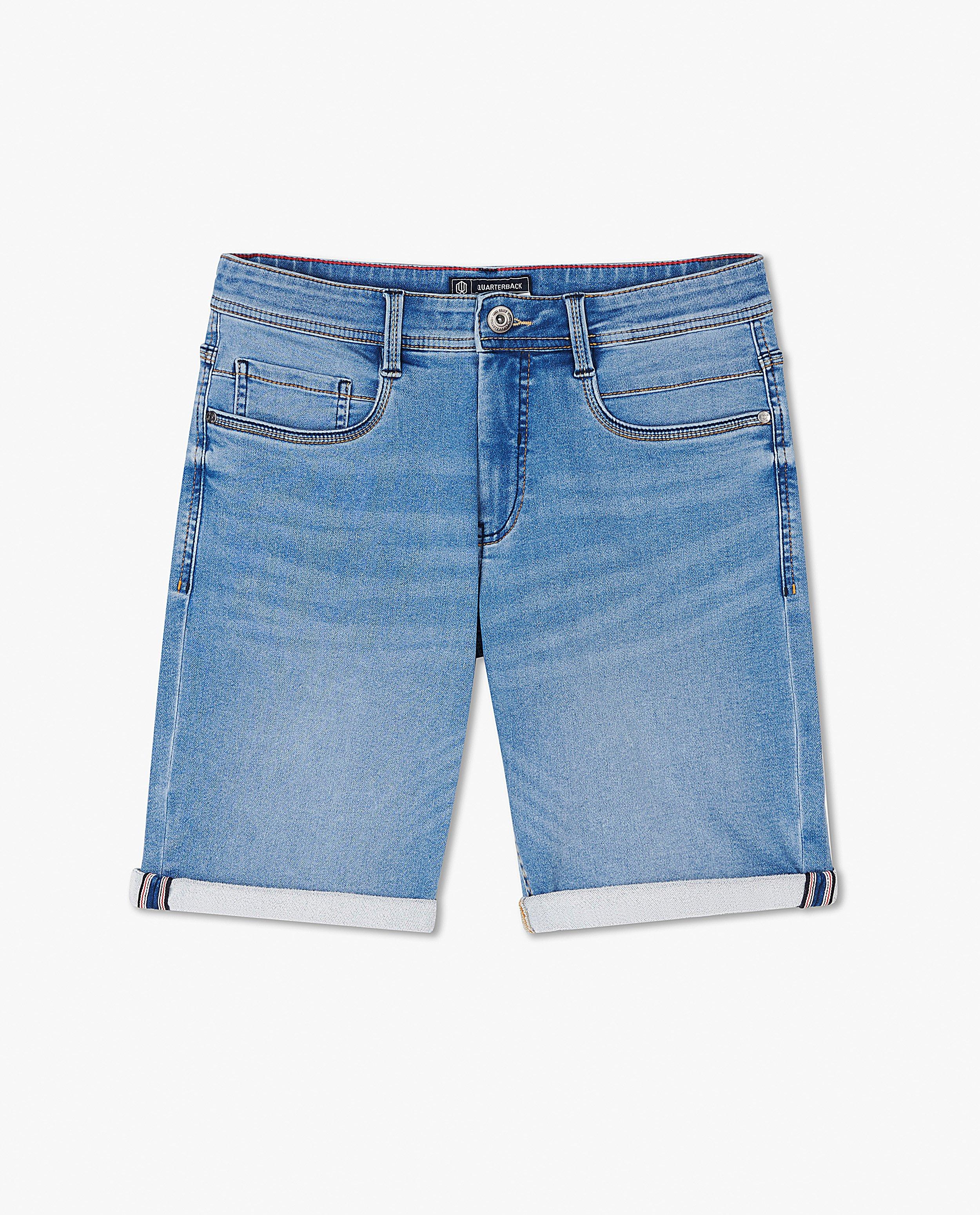 Shorten - Sweat denim bermuda in blauw