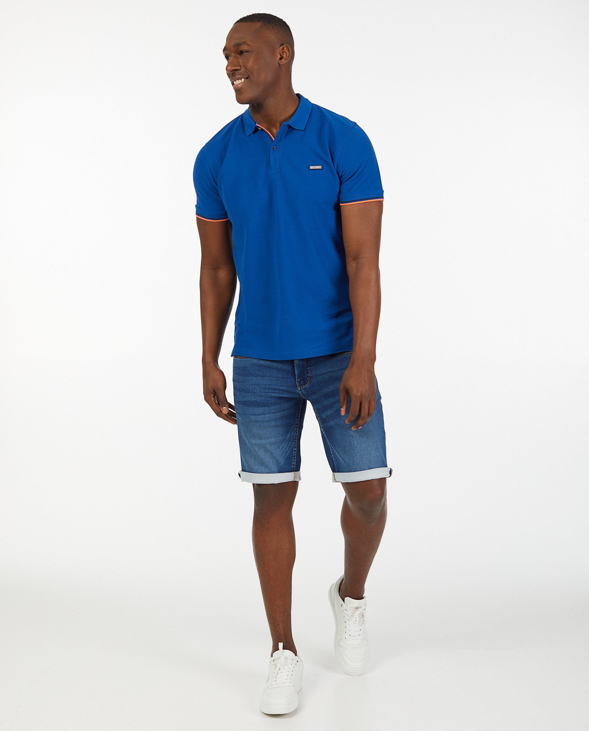 Sweat denim bermuda in donkerblauw - met stretch - JBC