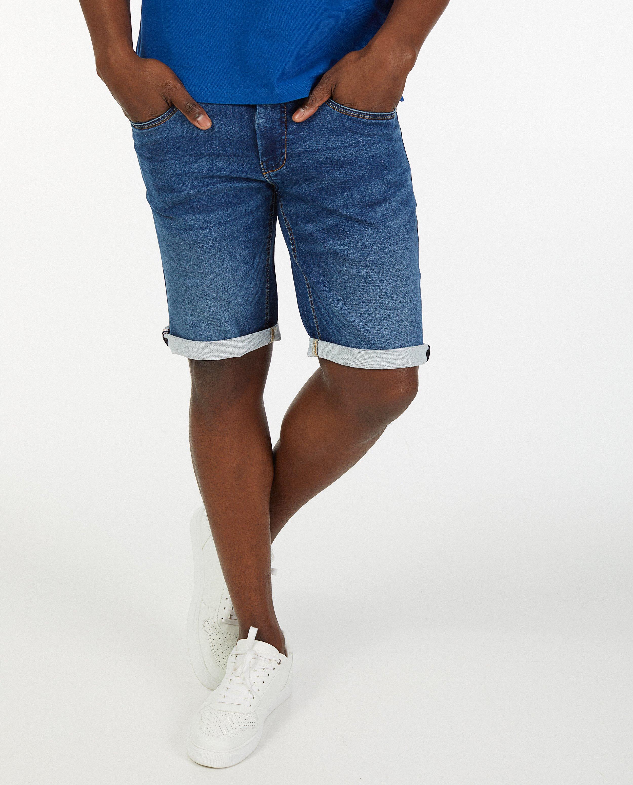Shorten - Sweat denim bermuda in blauw