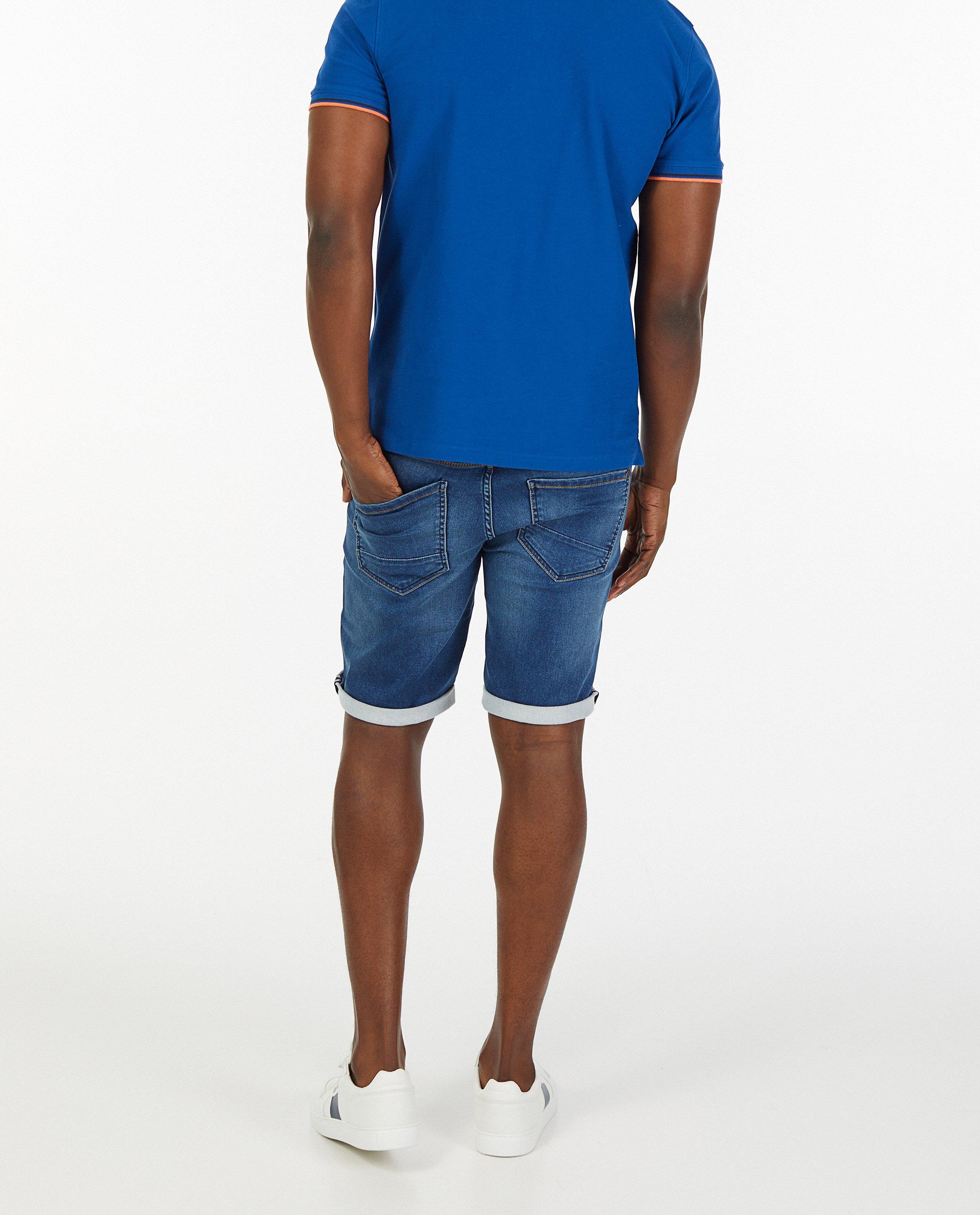 Shorten - Sweat denim bermuda in blauw