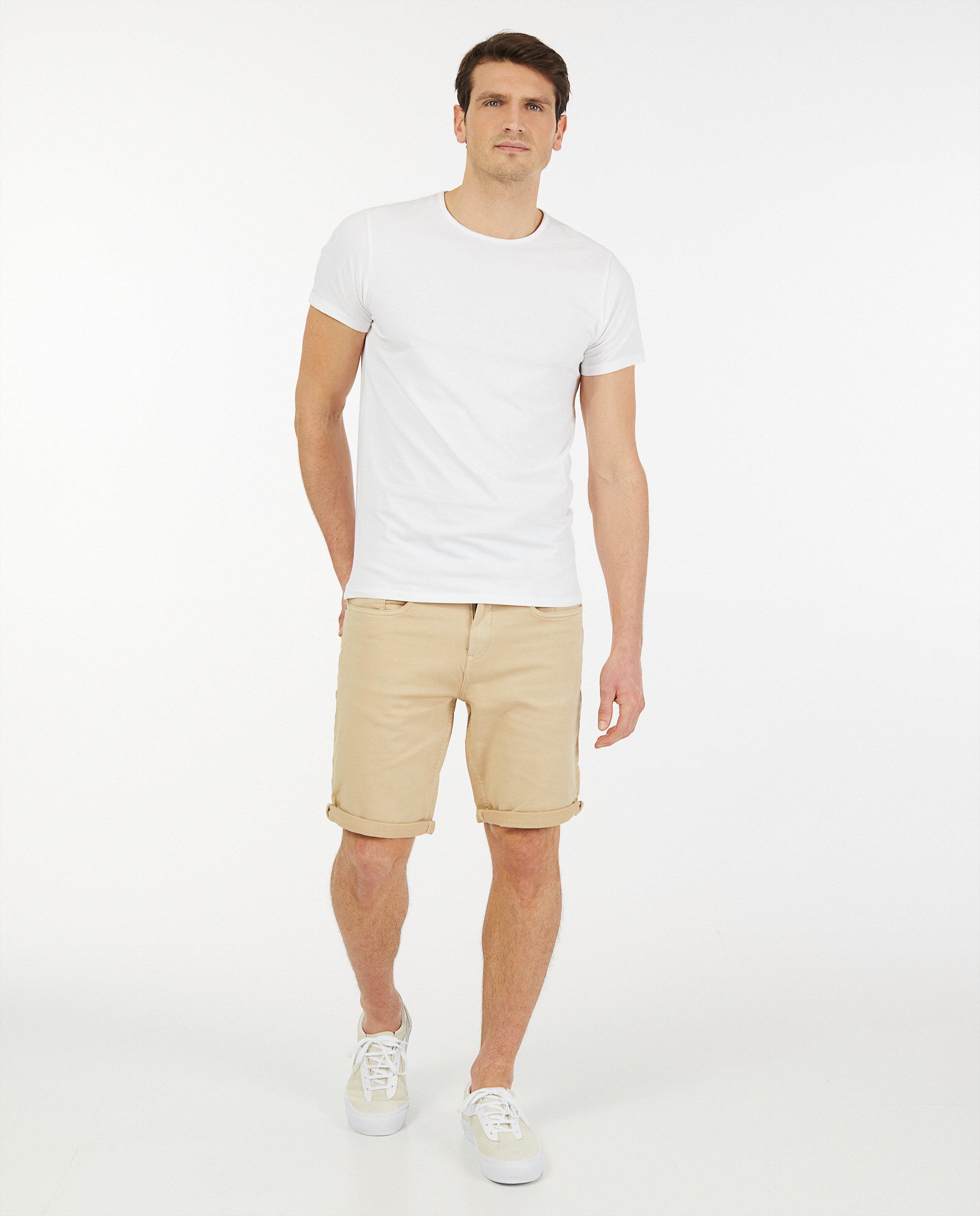 Beige short met slim fit - stretch - JBC