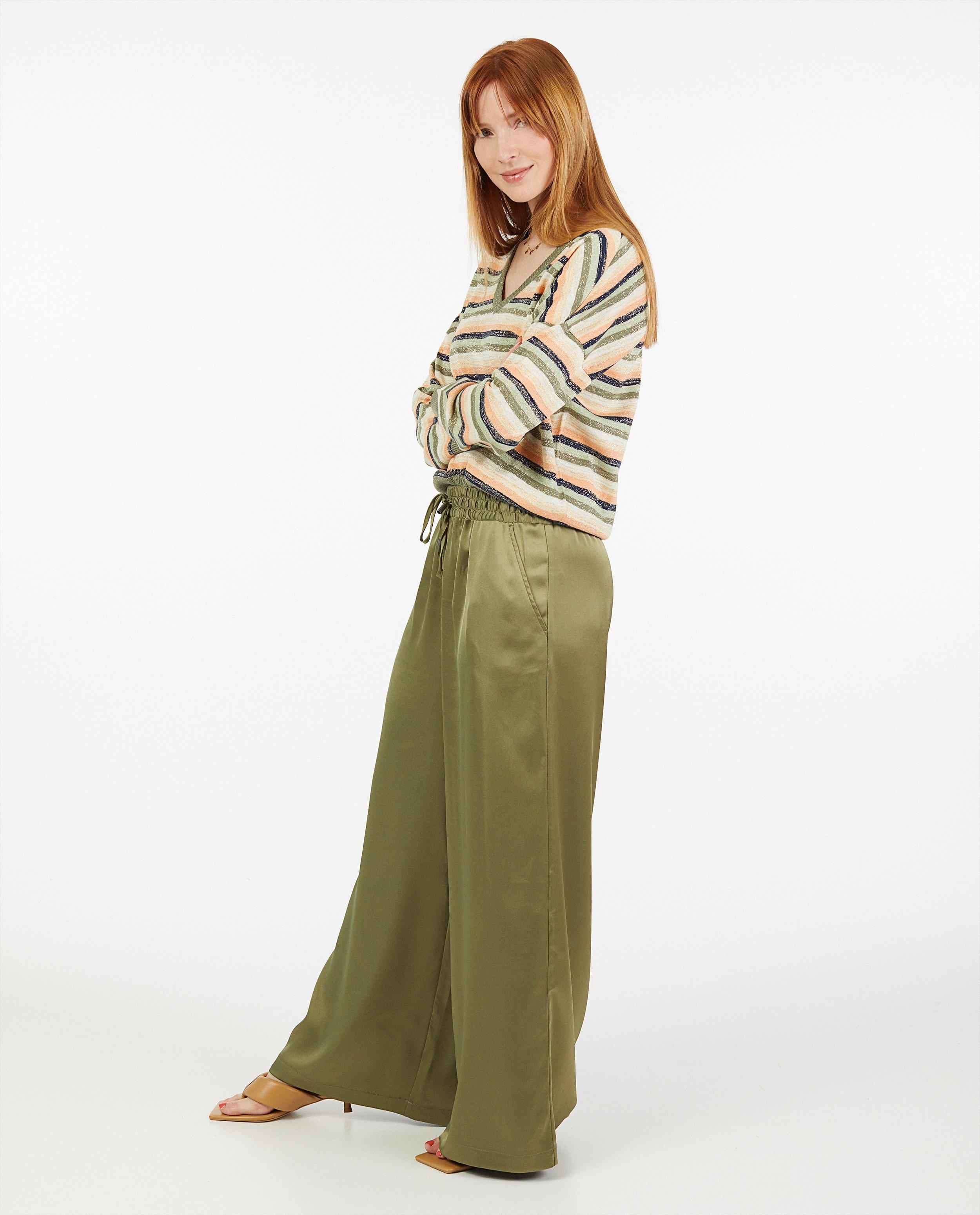 Satijnen broek in groen Youh!