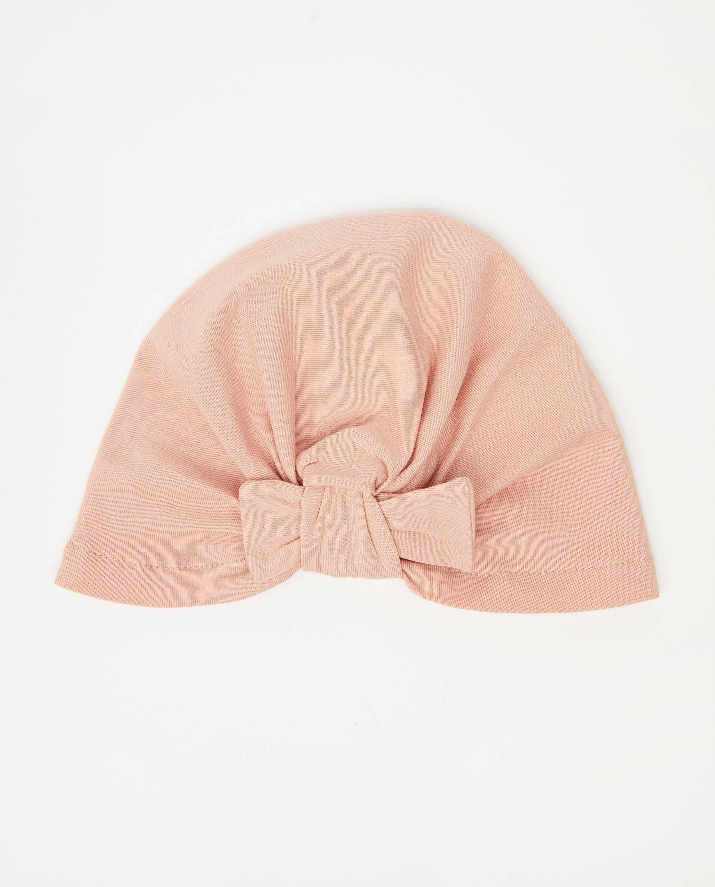 Bonnet écru en coton bio - avec nœud - Cuddles and Smiles