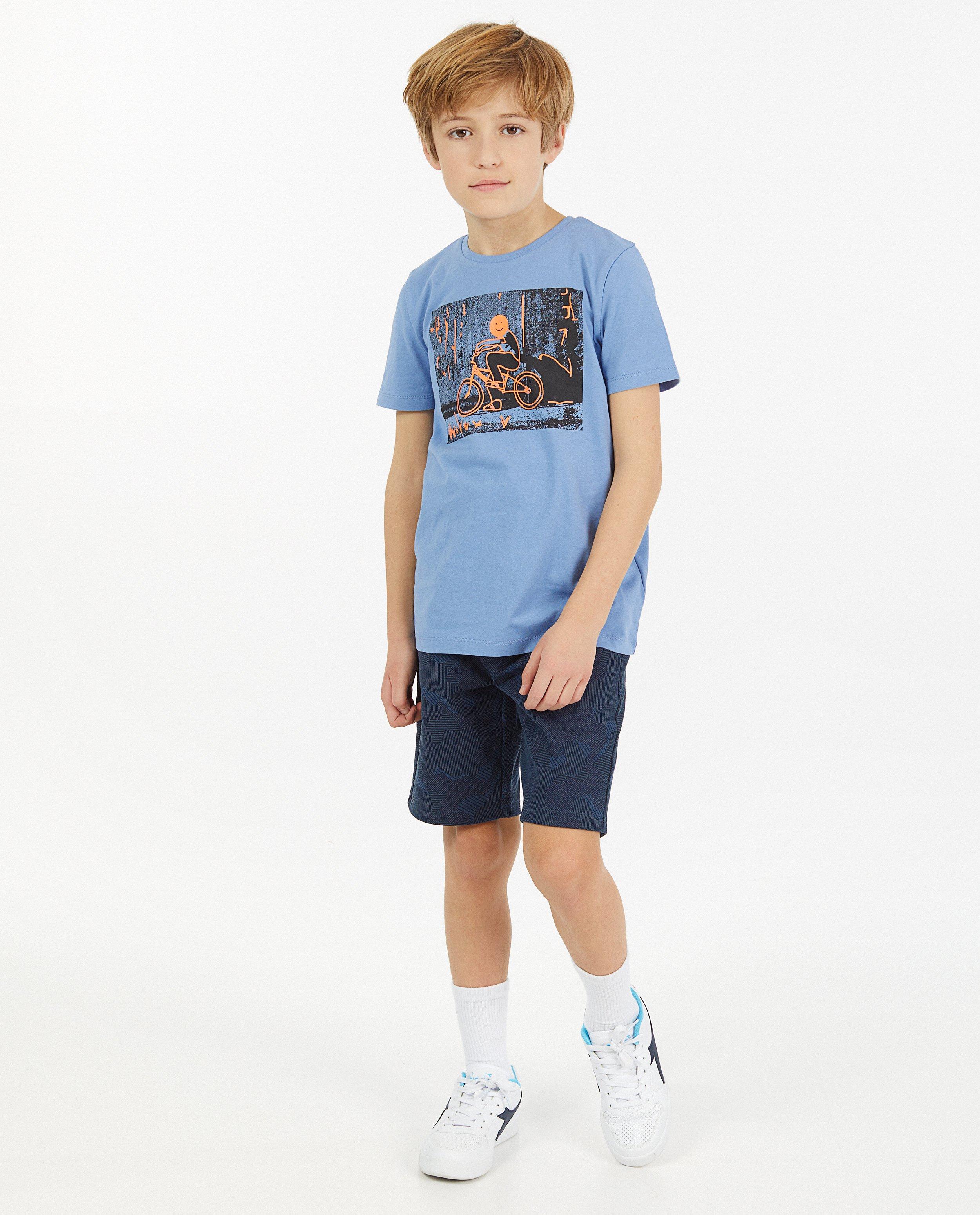 Kaki T-shirt met print BESTies - stretch - Besties
