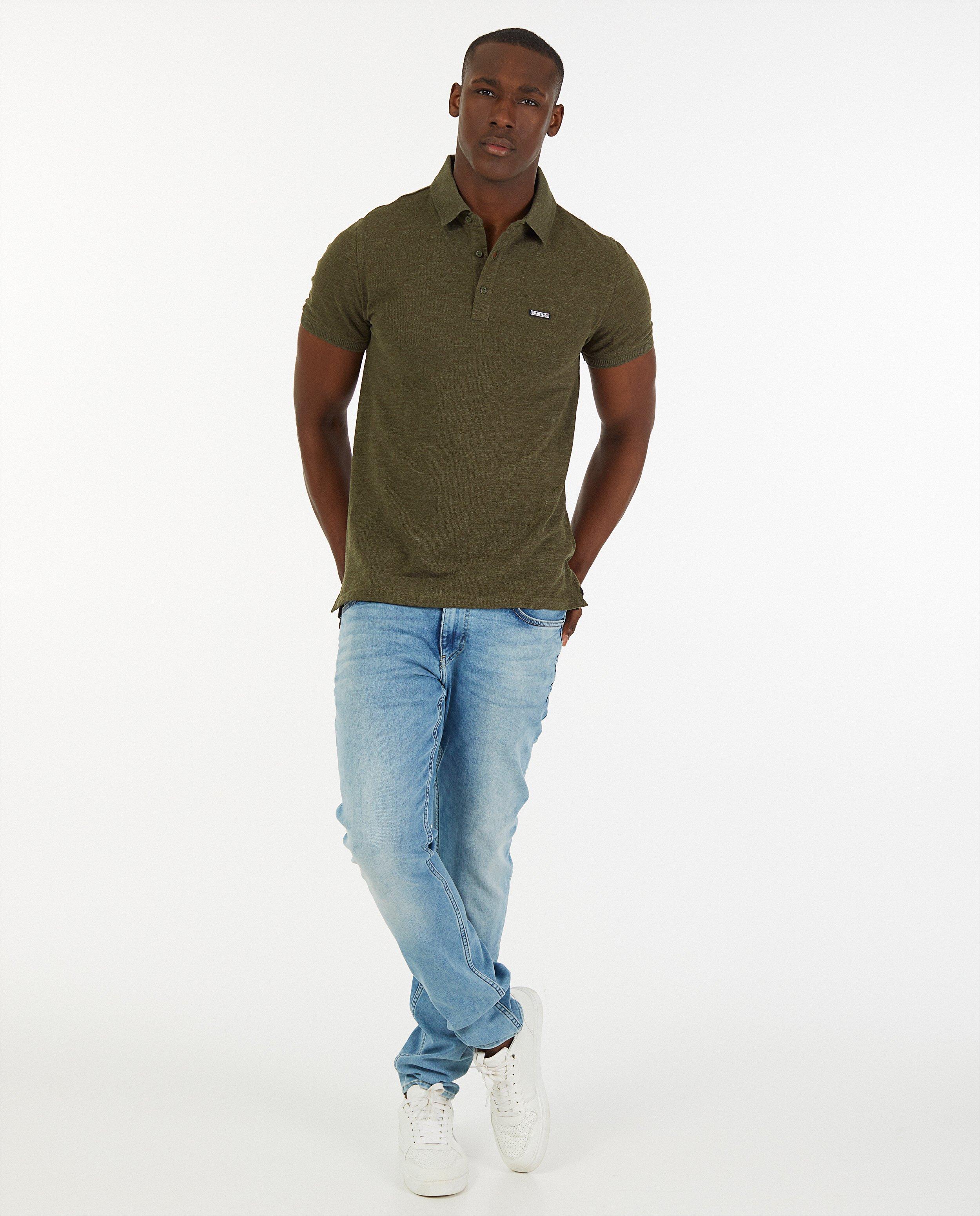 Polo kaki - structure tissée - Quarterback