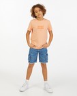 T-shirt orange à inscription - en coton bio - Fish & Chips