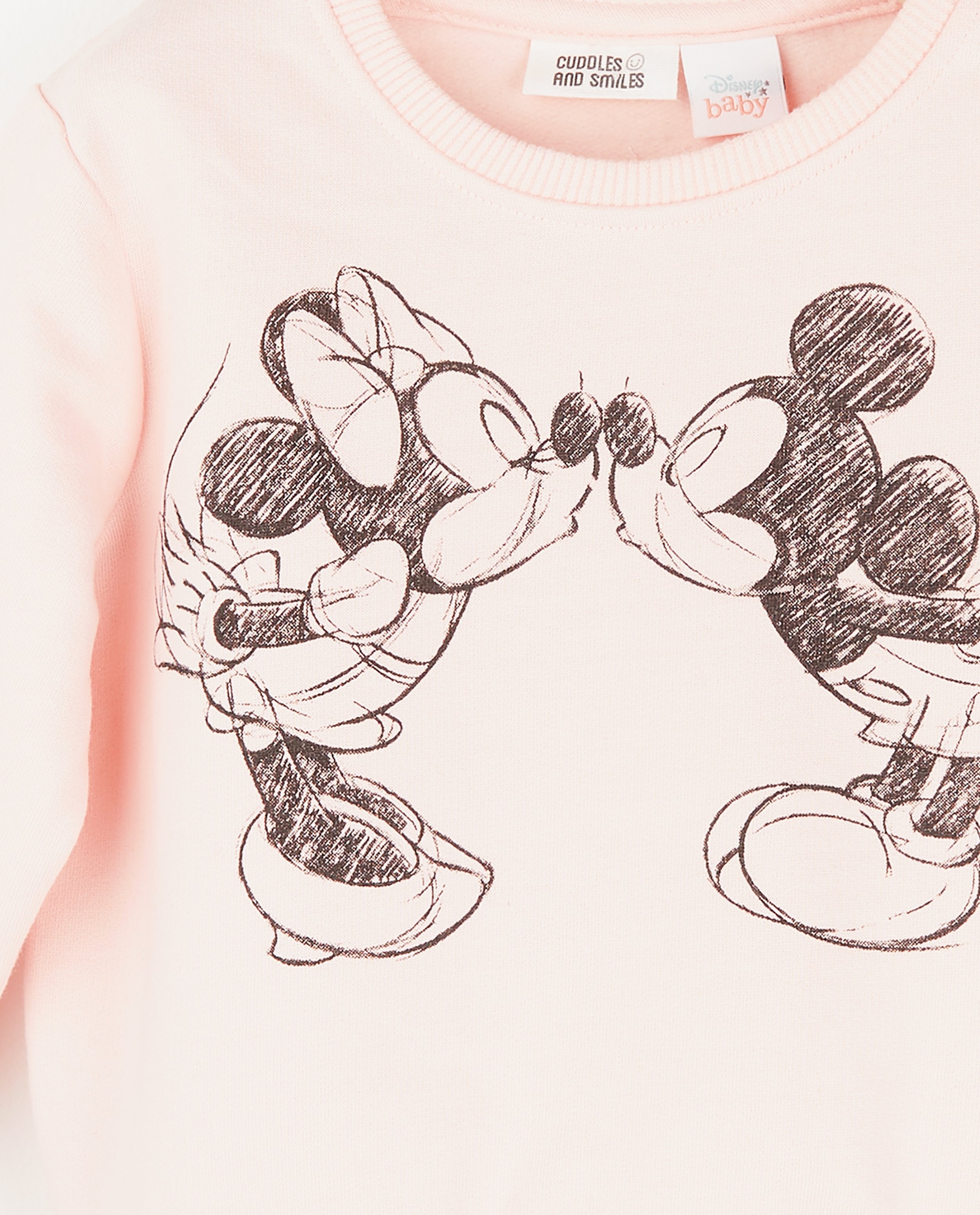 Sweat Bebe Rose Mickey Et Minnie