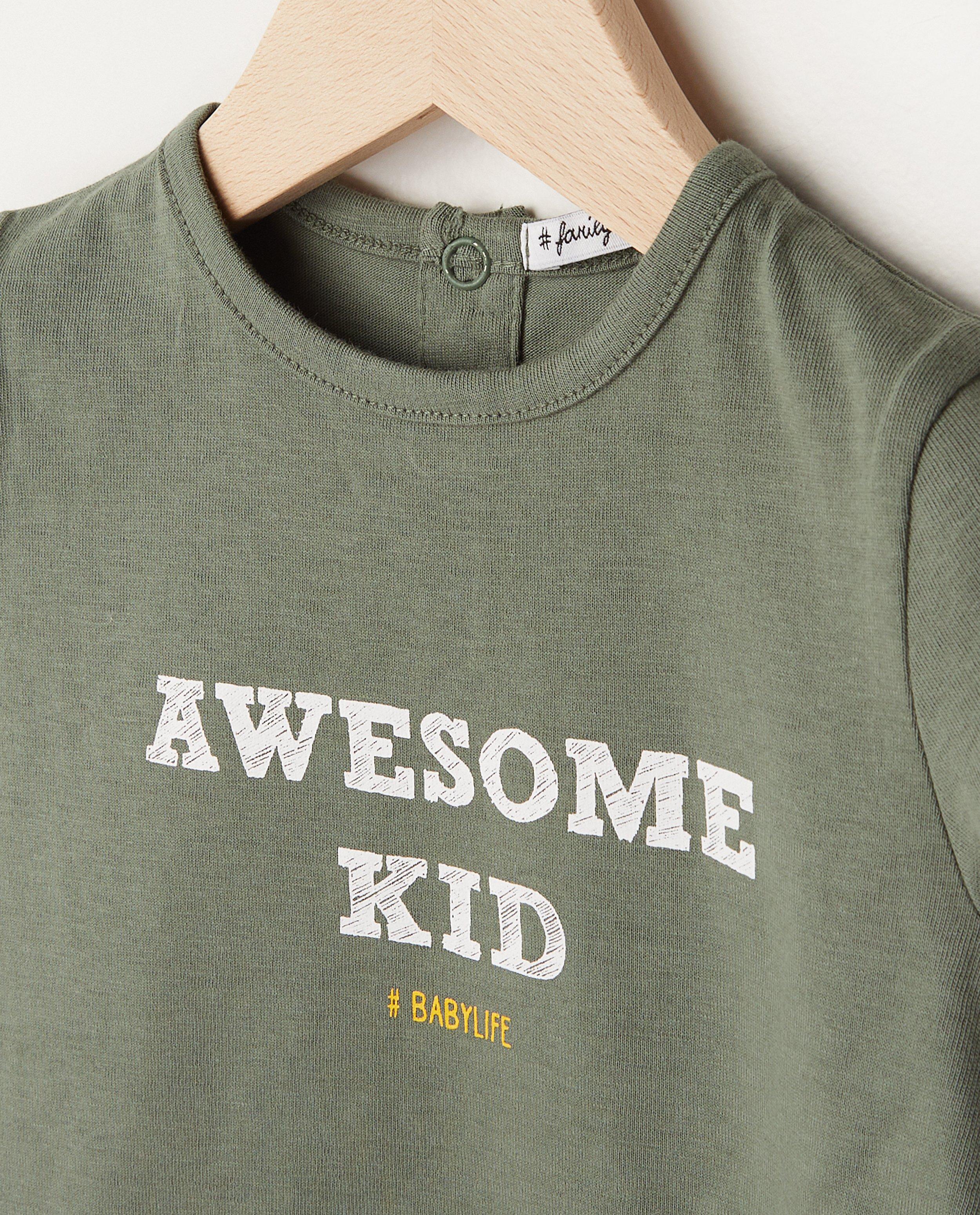 T-shirts - Twinning baby T-shirt met opschrift