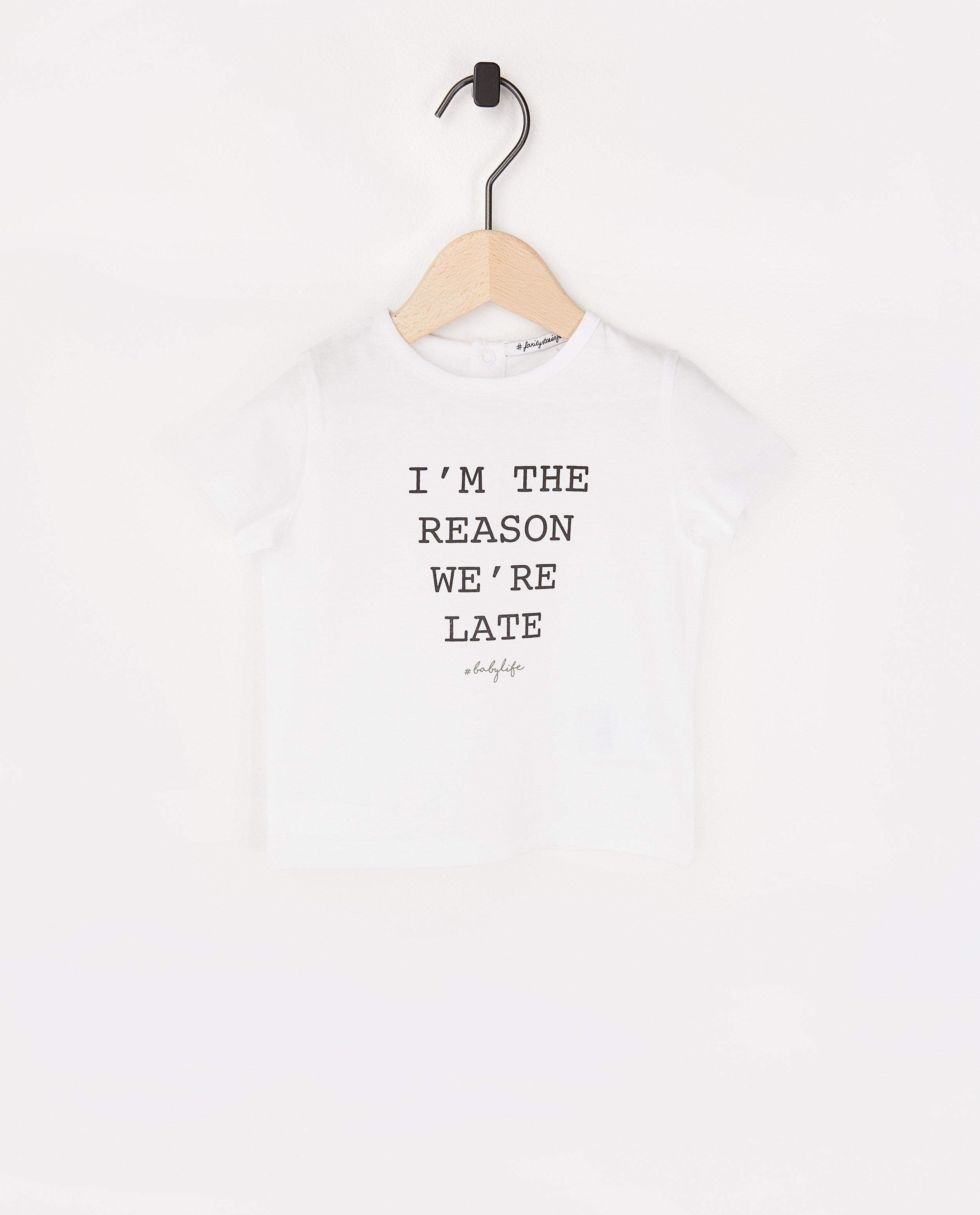 Twinning baby T-shirt met opschrift - #familystoriesjbc - Familystories