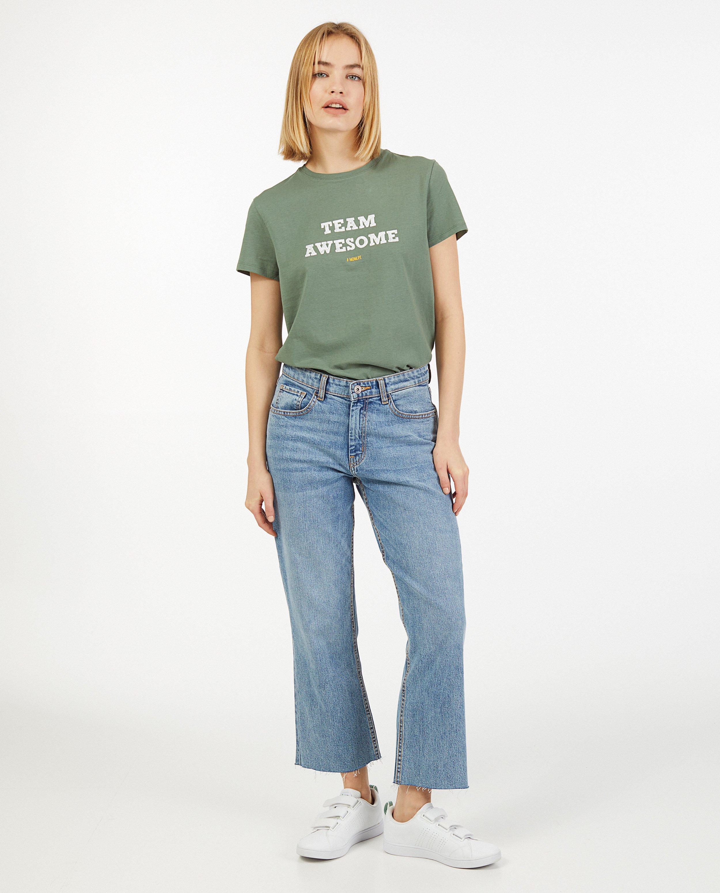 Twinning dames T-shirts met opschrift - #familystoriesjbc - Familystories