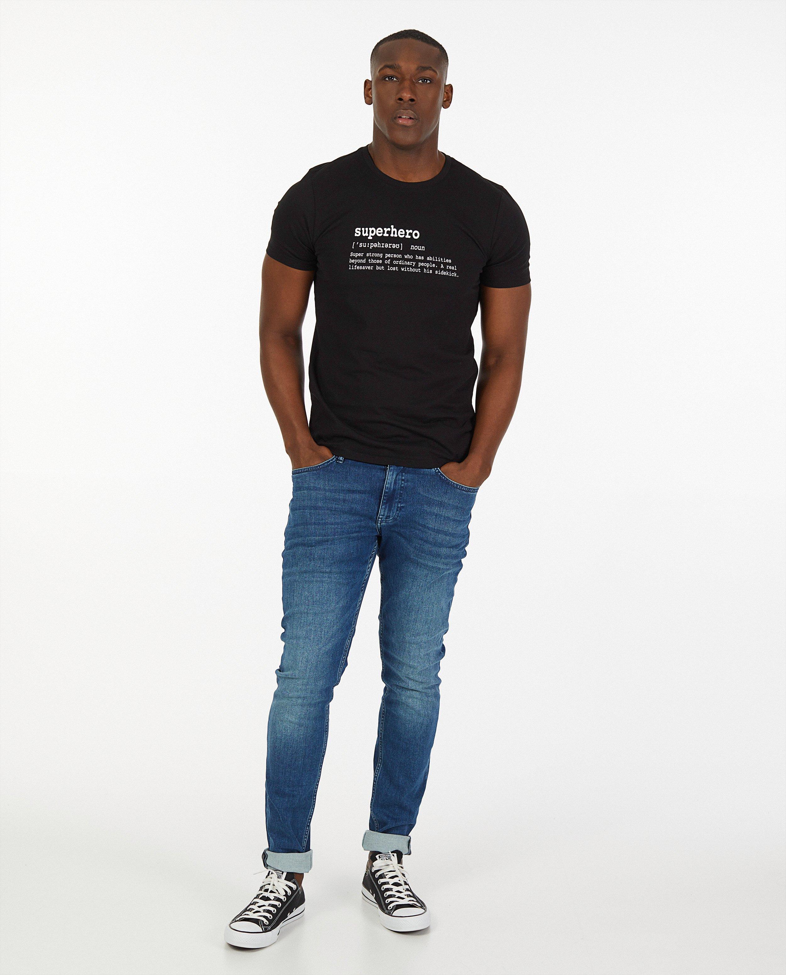 Twinning heren T-shirt met opschrift - #familystoriesjbc - Familystories