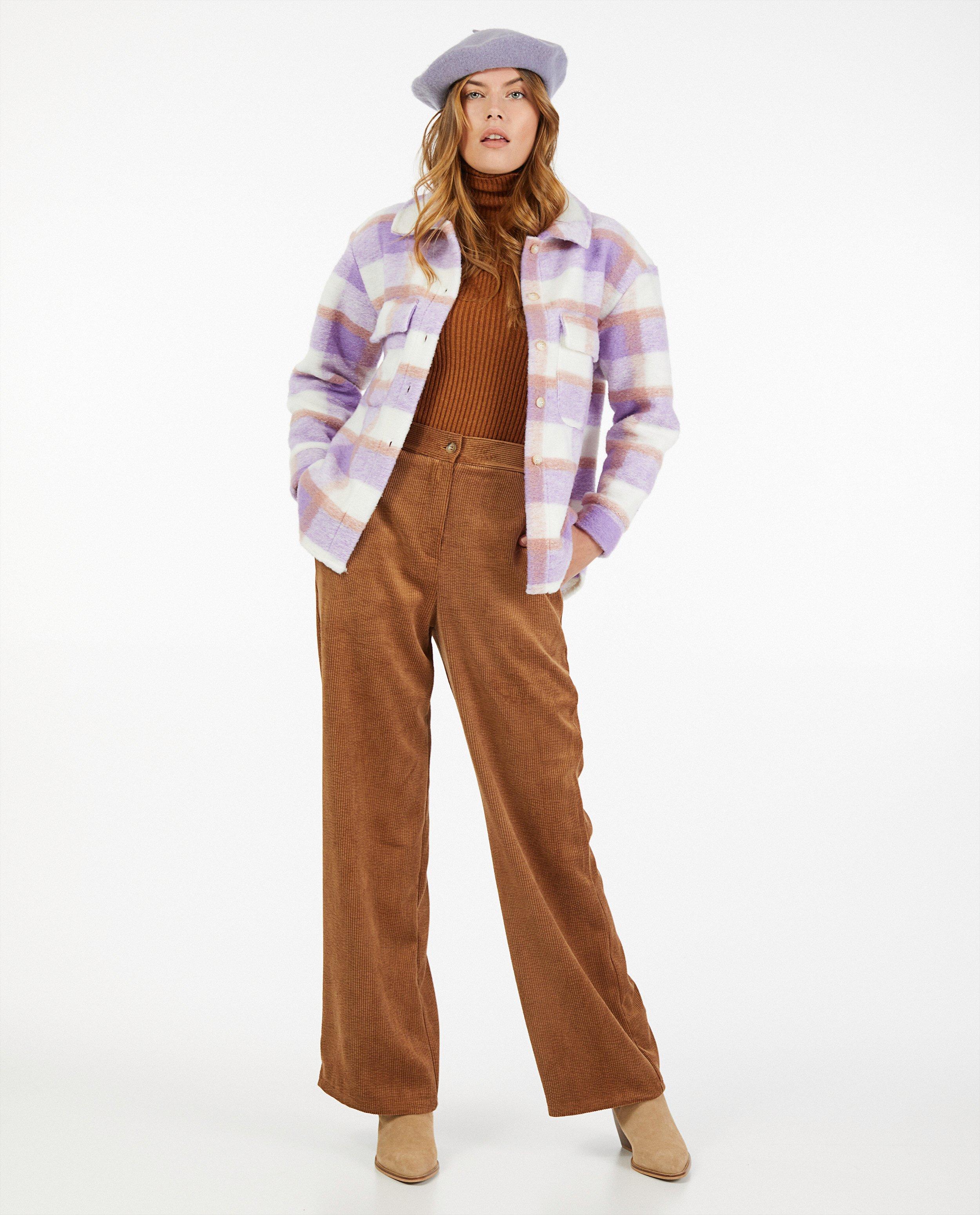 Geruite shacket Ella Italia - wit-blauw - Ella Italia