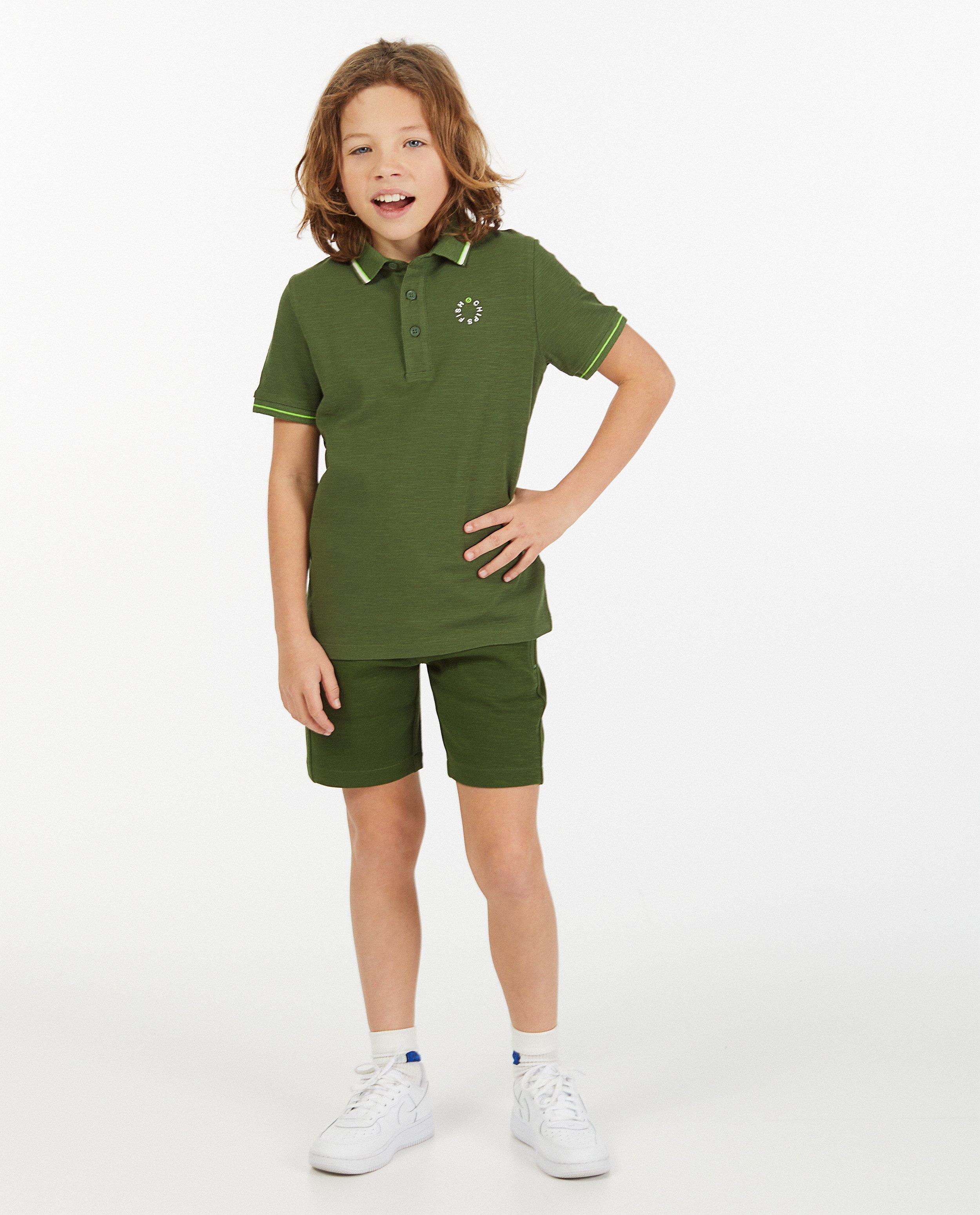 Short de bain vert foncé - avec du stretch - Fish & Chips