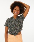 Hemden - Zwart hemdje met bloemenprint