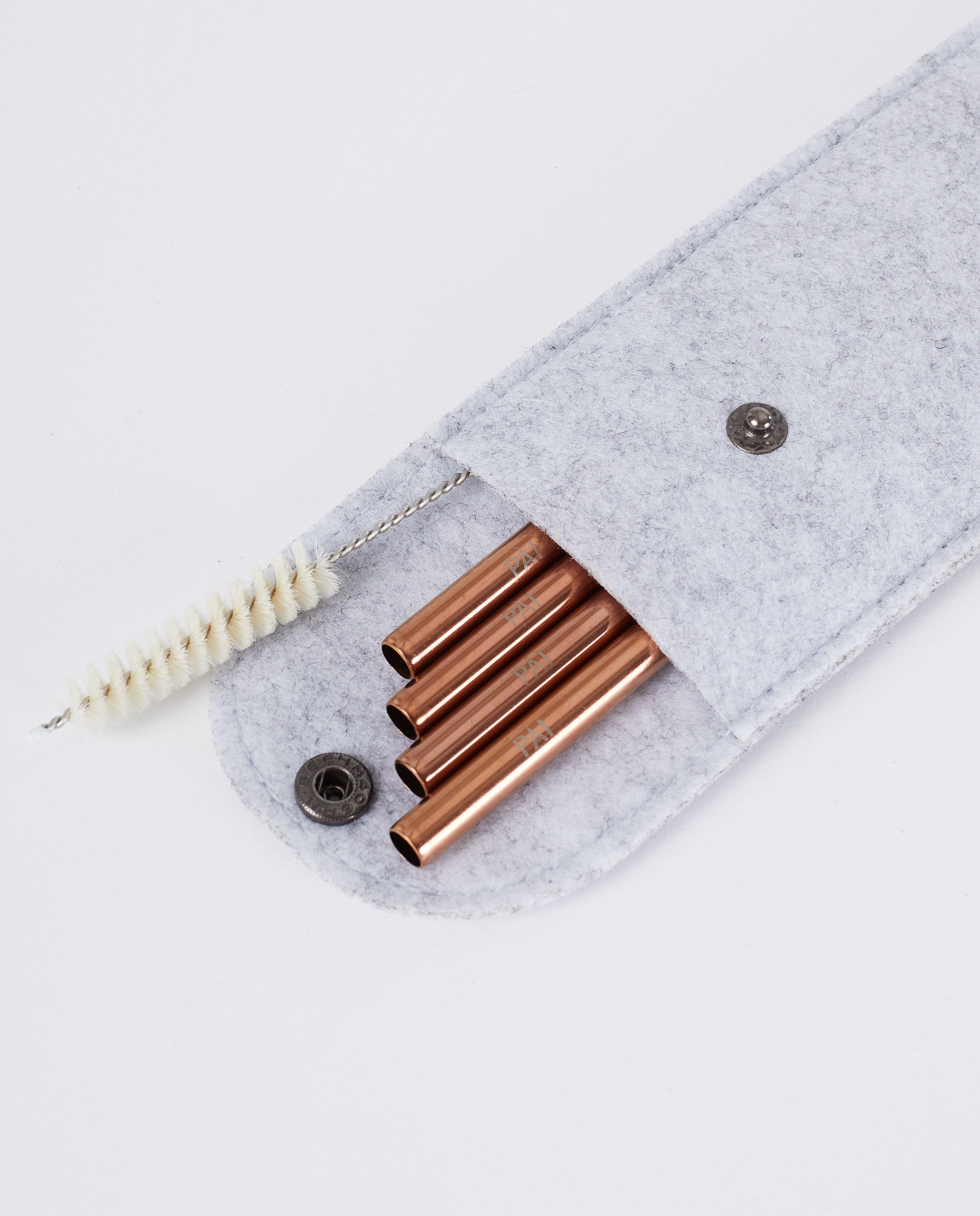 Set van herbruikbare rietjes PÁI - in rose gold - JBC