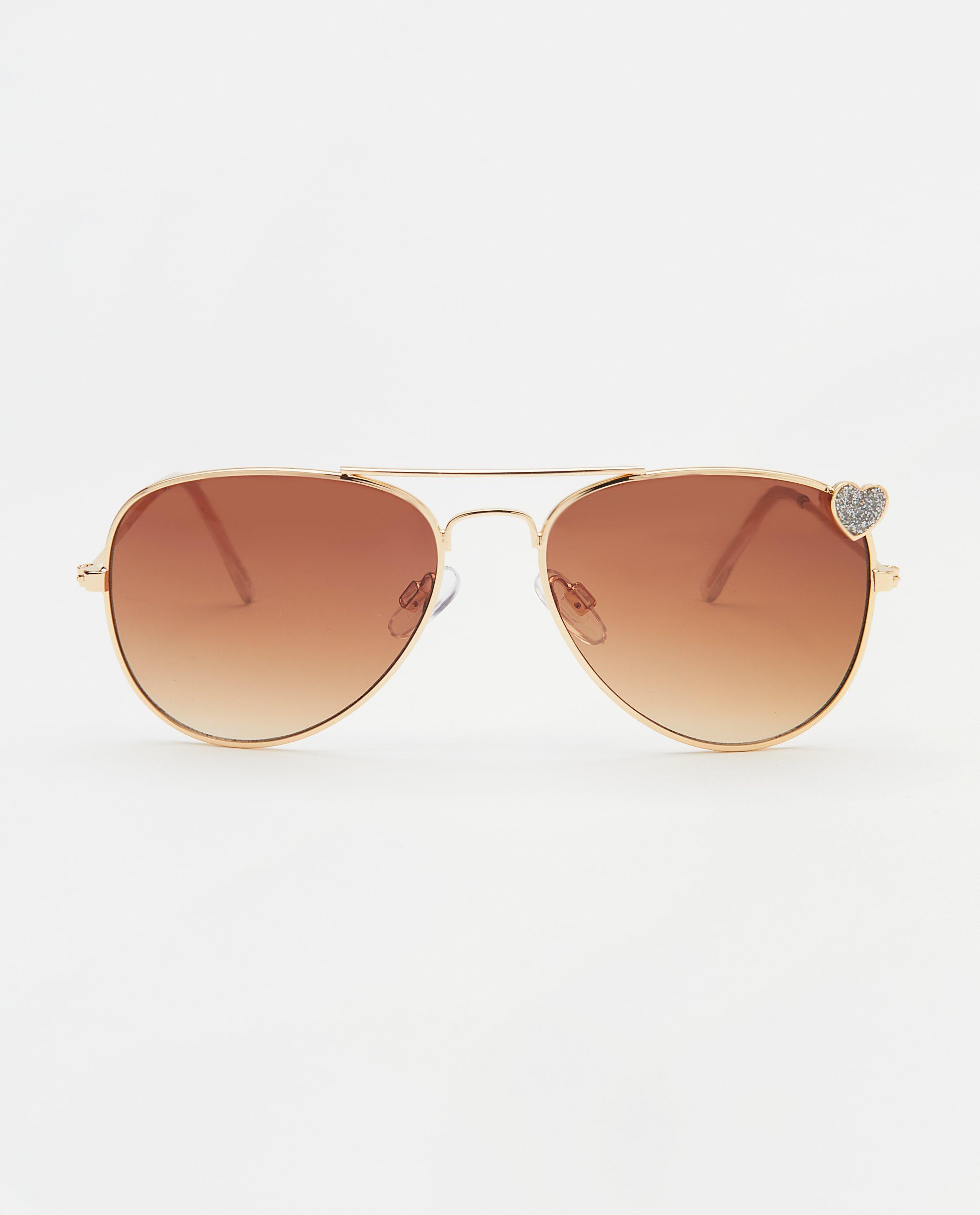 Lunettes aviateur avec un petit cœur - monture métallique - JBC