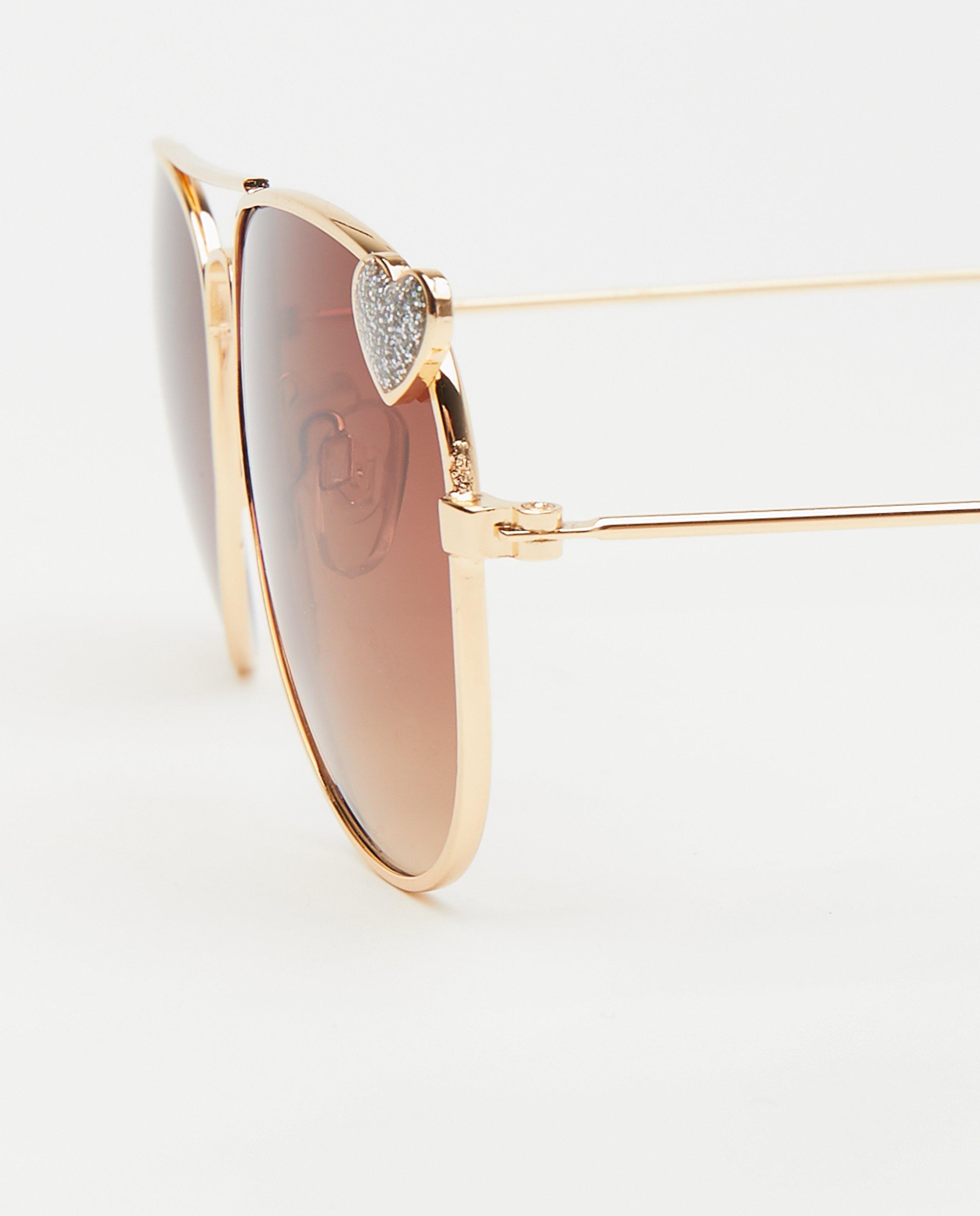 Lunettes de soleil - Lunettes aviateur avec un petit cœur