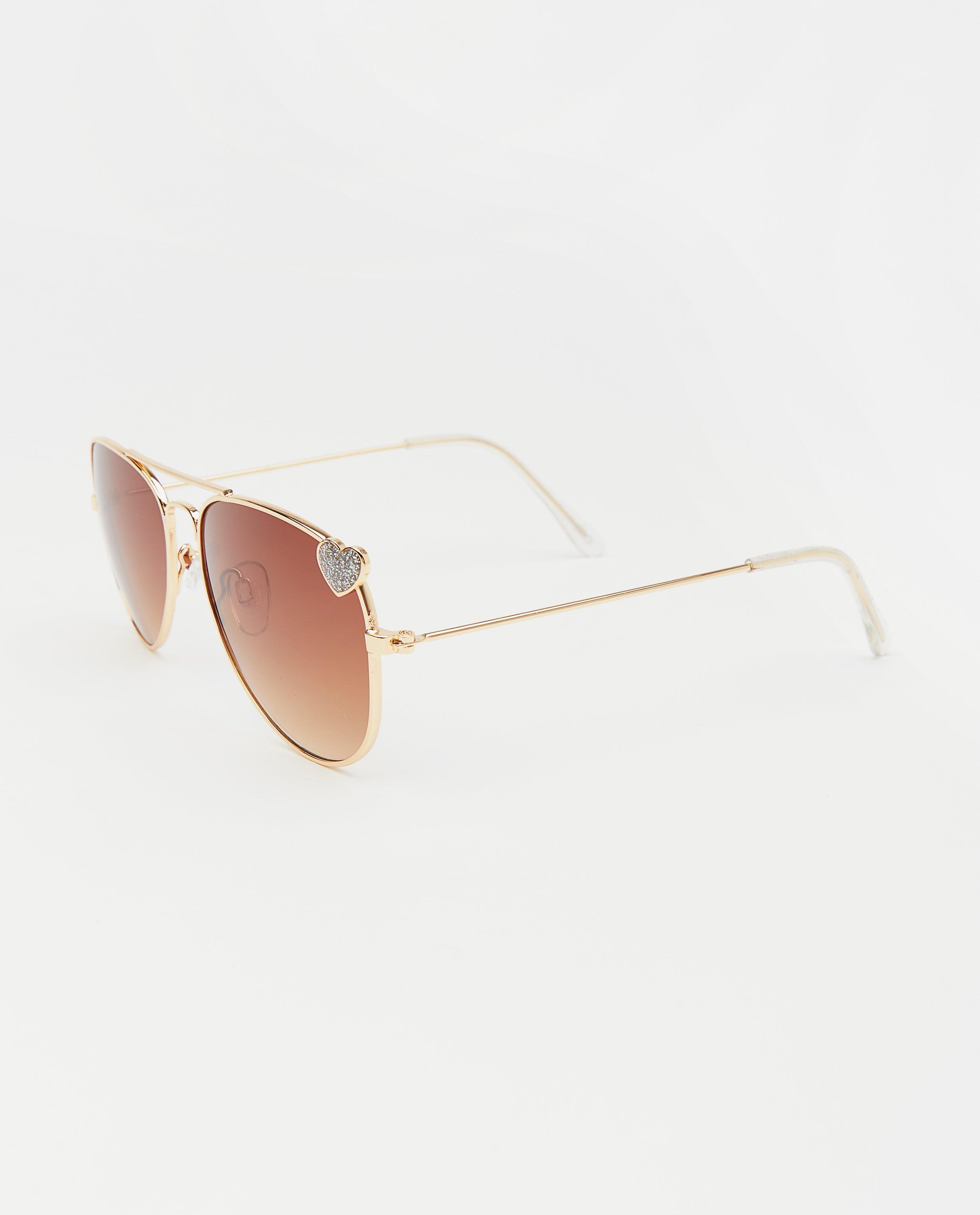 Lunettes de soleil - Lunettes aviateur avec un petit cœur
