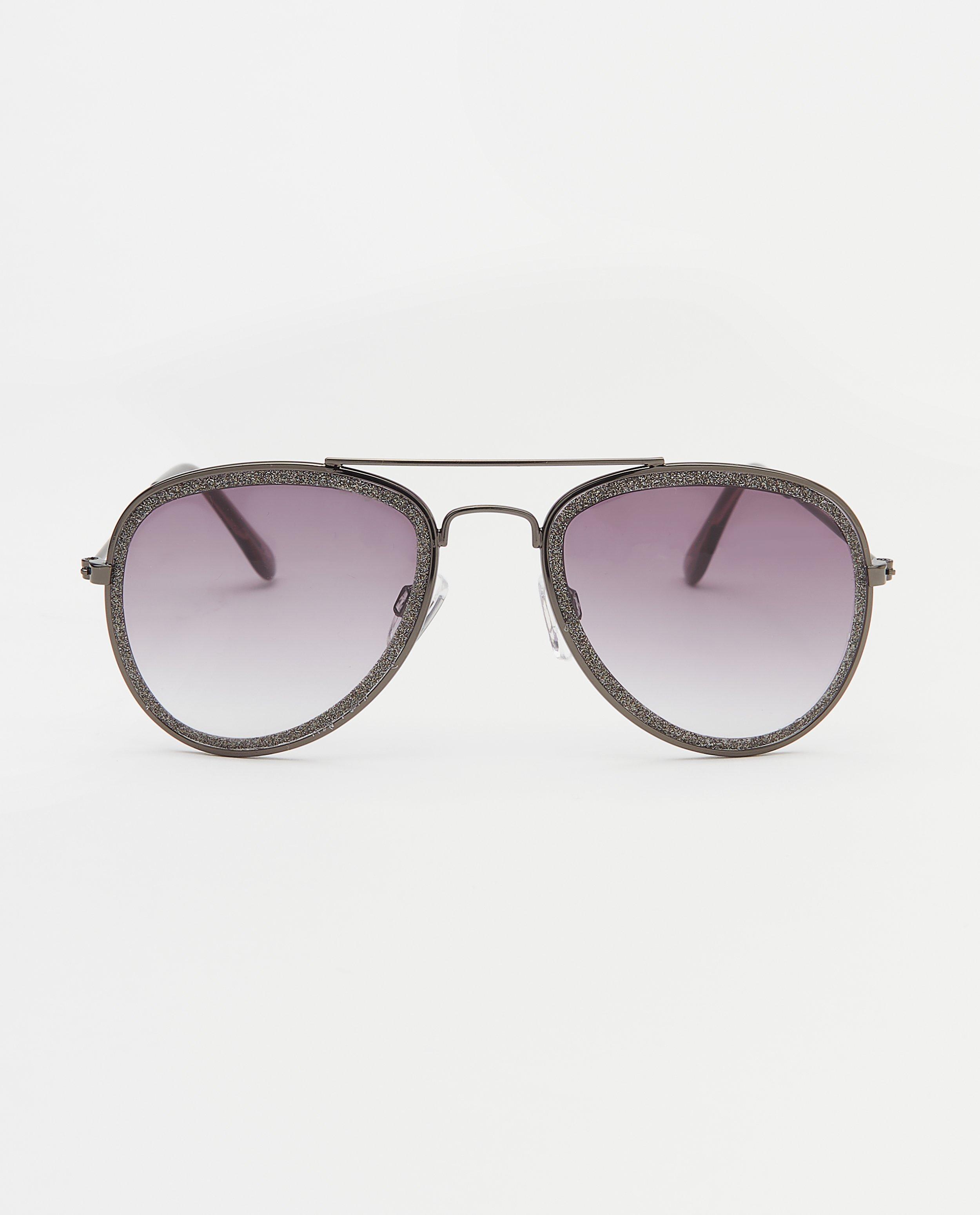Lunettes de soleil noires avec des paillettes - monture métallique - JBC