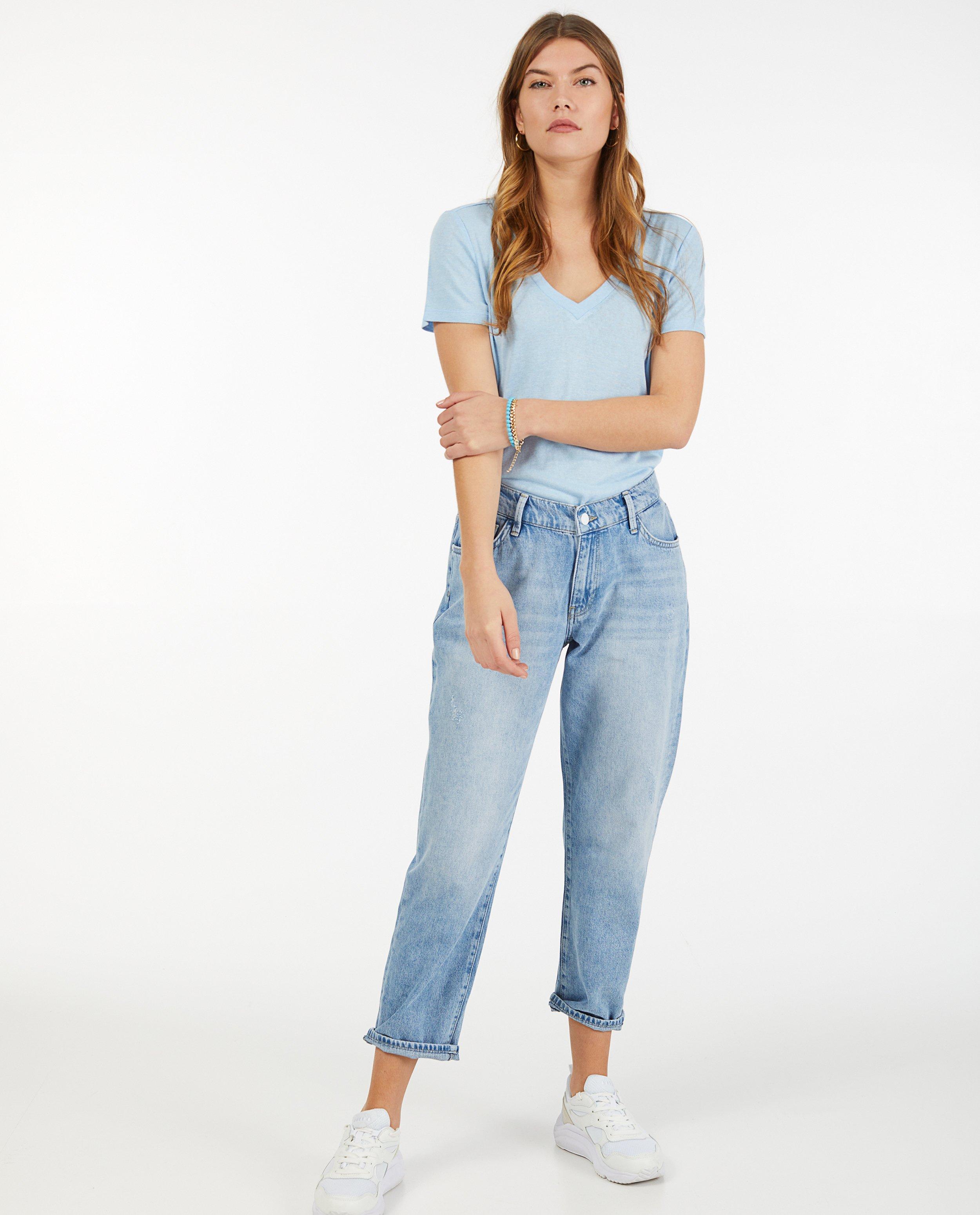 Geel T-shirt met V-hals Sora - Product Detail - lichtblauw - afbeelding nummer 4