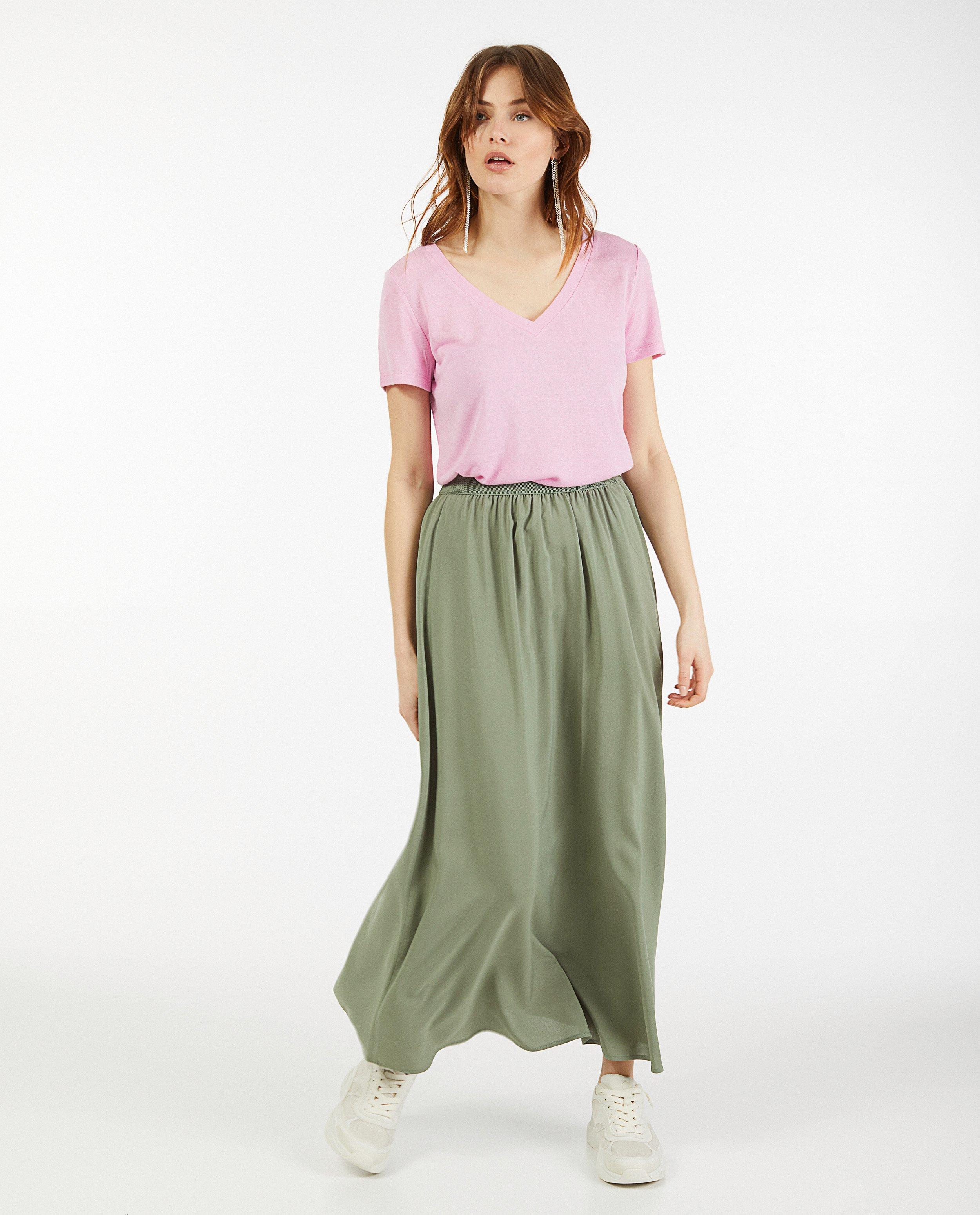 T-shirt rose avec un col en V Sora - en viscose - Sora