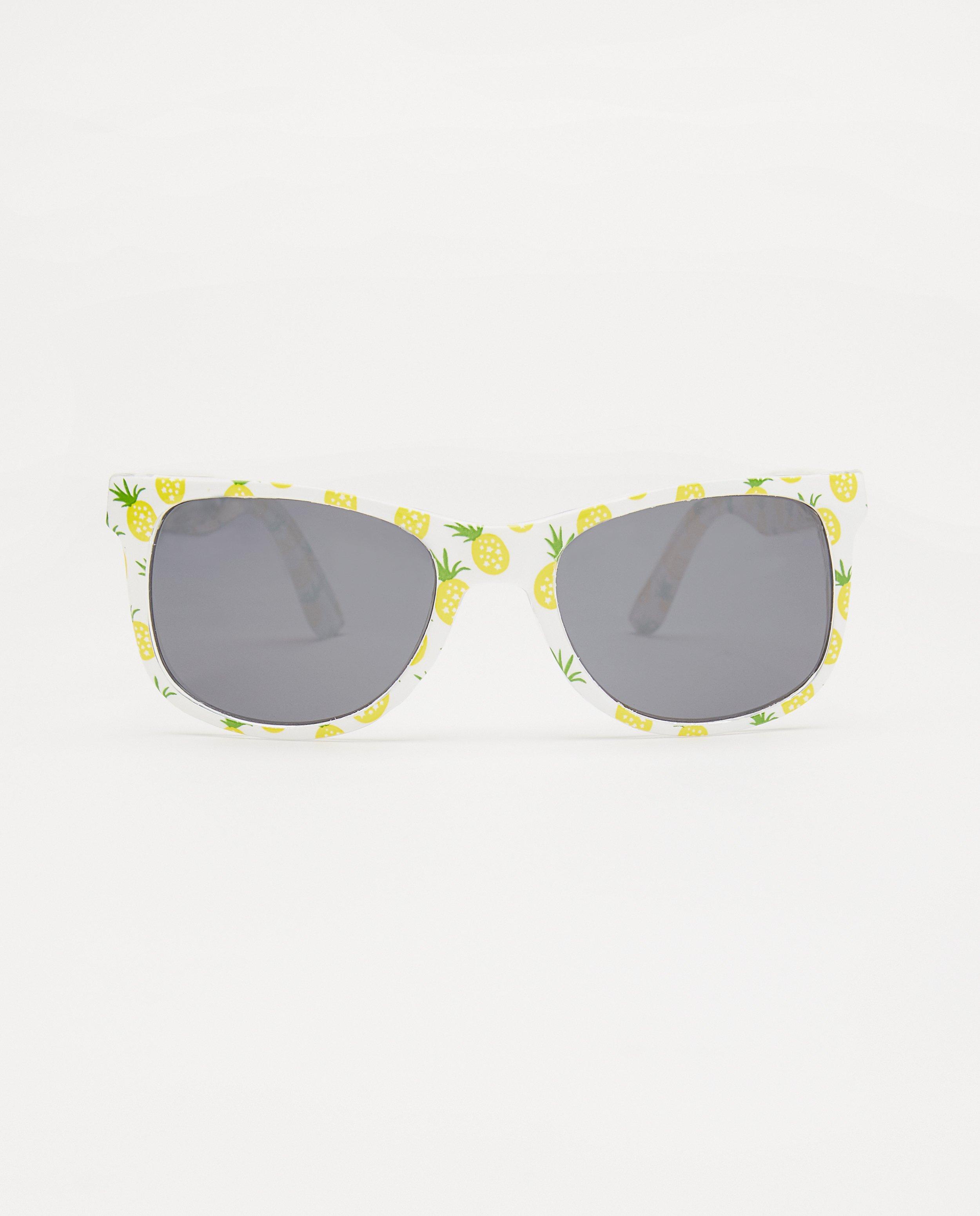 Lunettes de soleil blanches à imprimé ananas - monture synthétique - JBC
