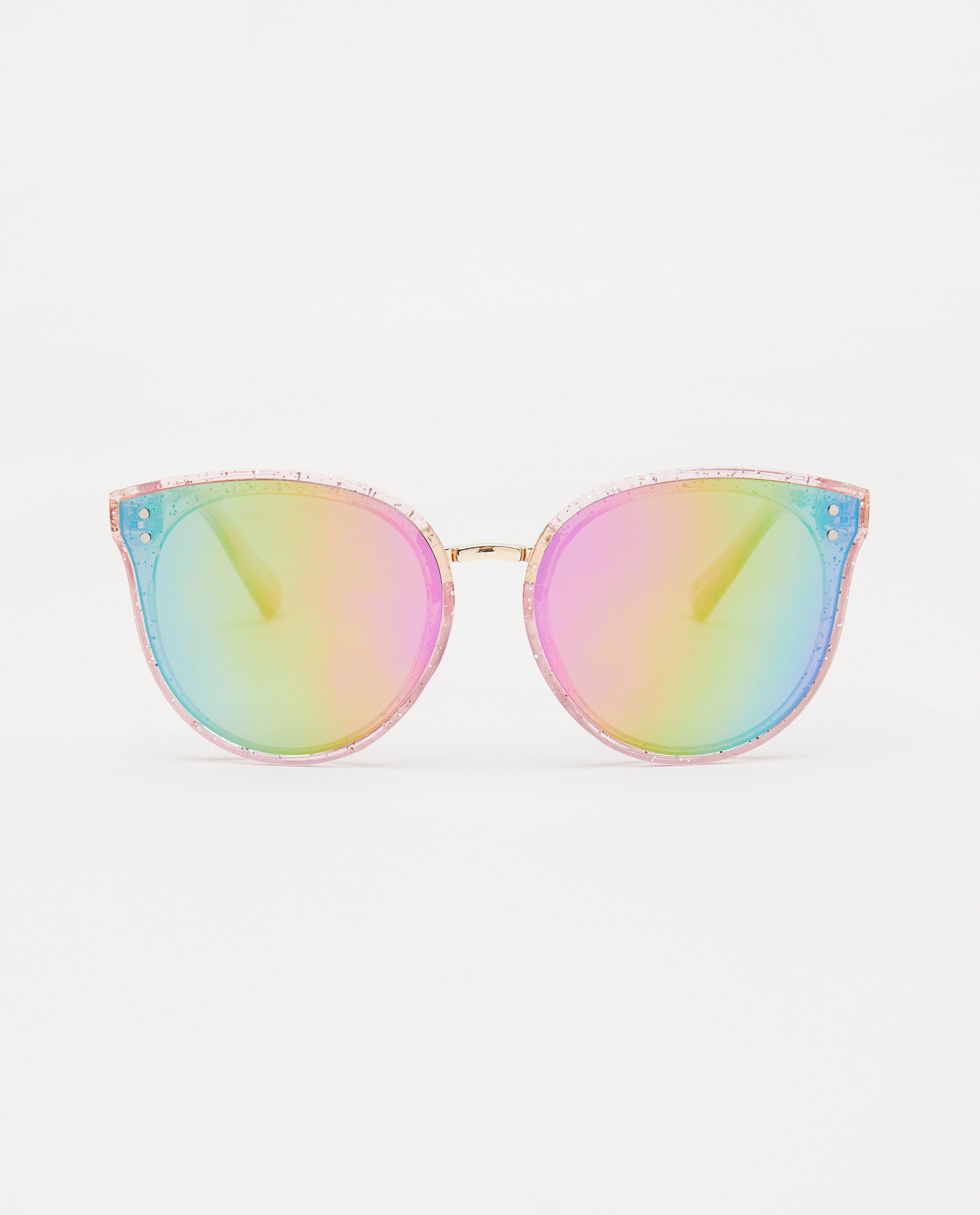 Lunettes de soleil roses à paillettes - et verres miroir - JBC
