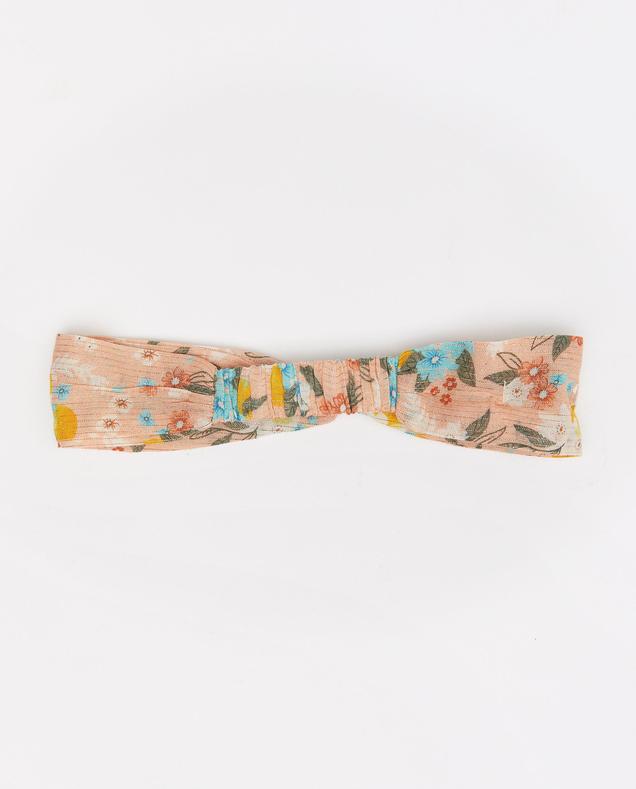 Bonneterie - Bandeau rose à imprimé fleuri