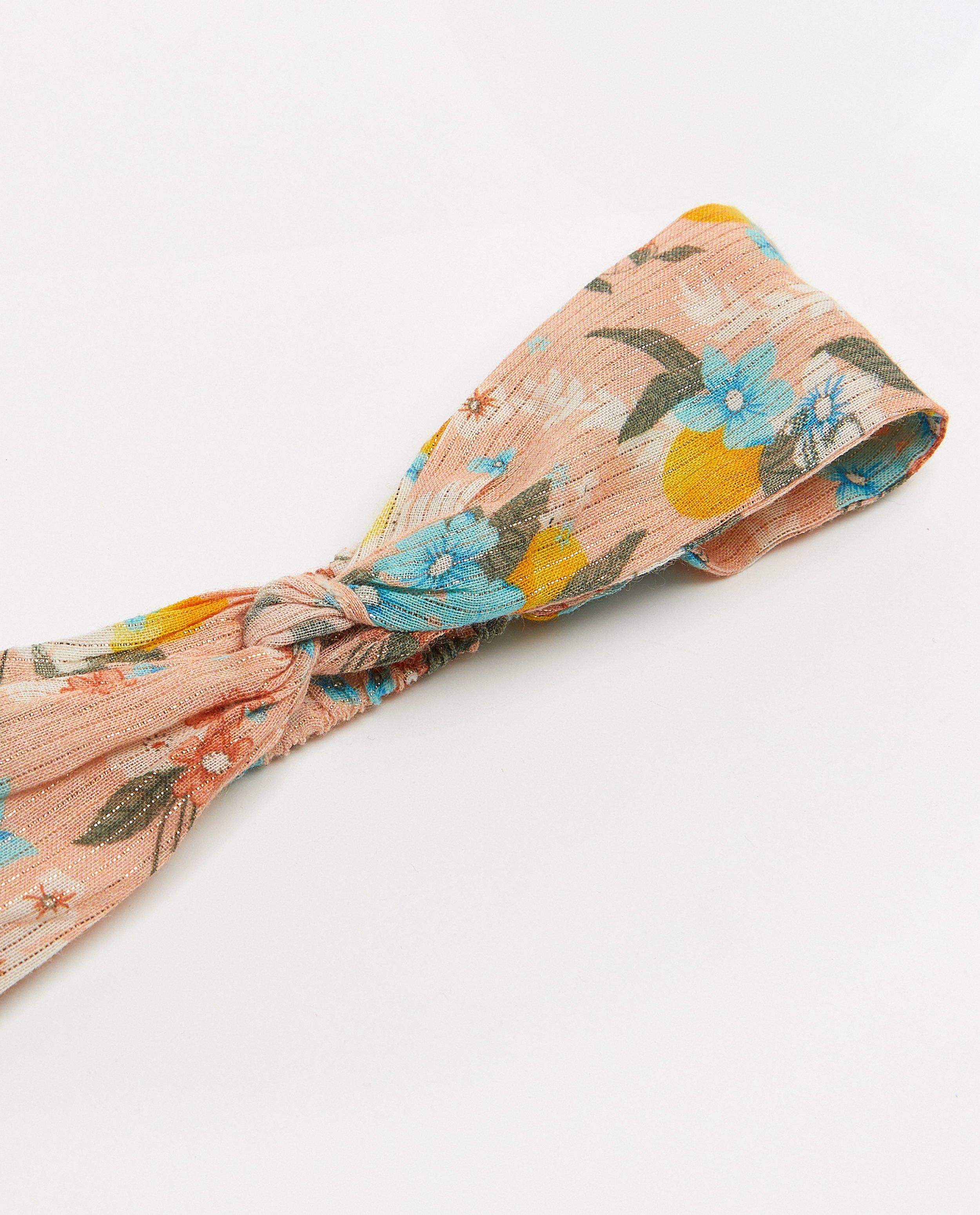 Bonneterie - Bandeau rose à imprimé fleuri