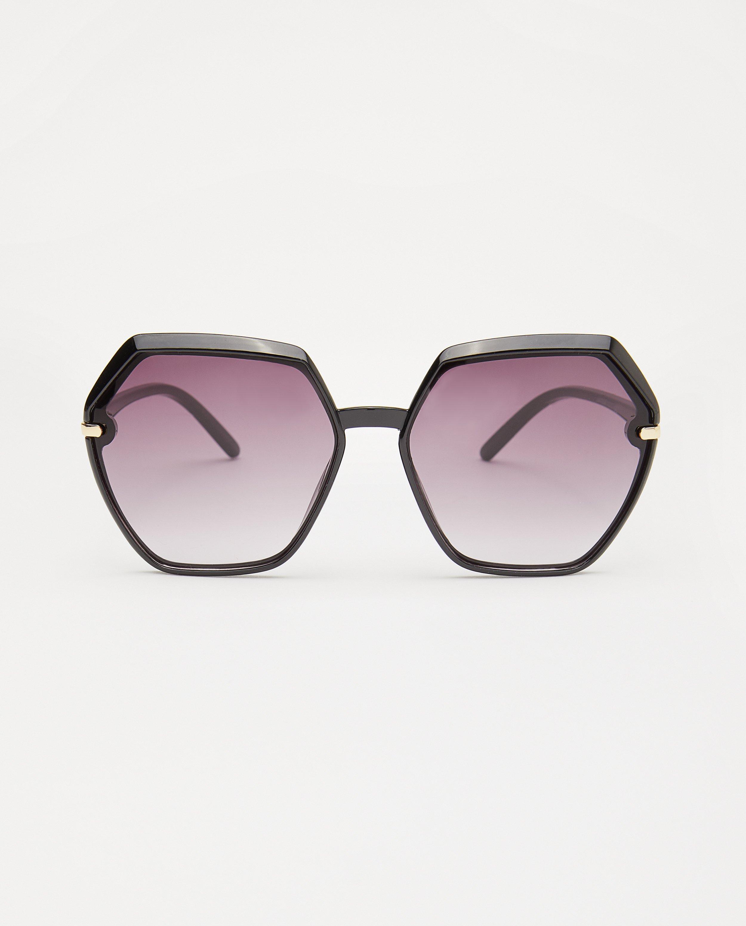 Lunettes de soleil noires - verres hexagonaux - JBC