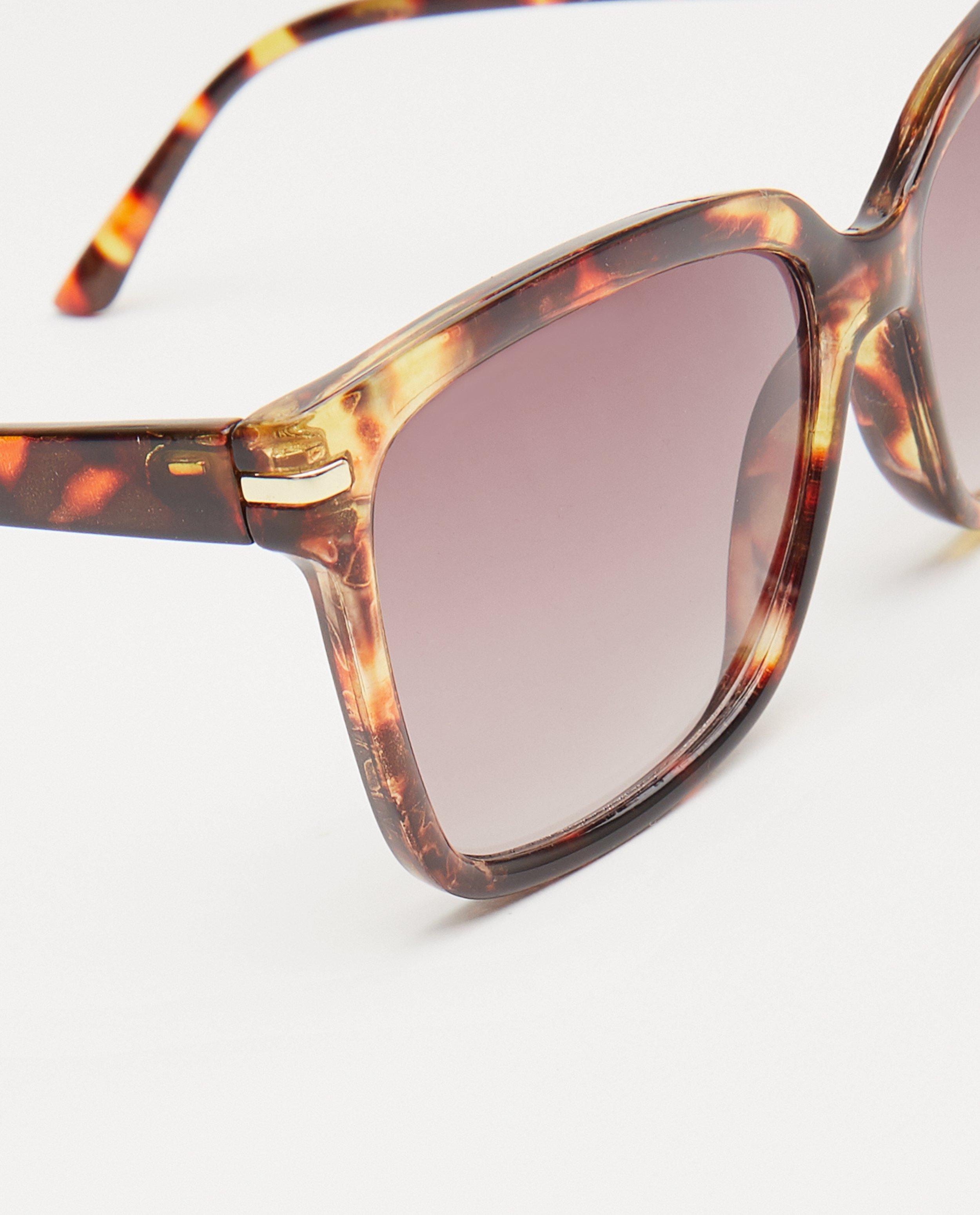 Lunettes de soleil - Lunettes de soleil brunes à imprimé