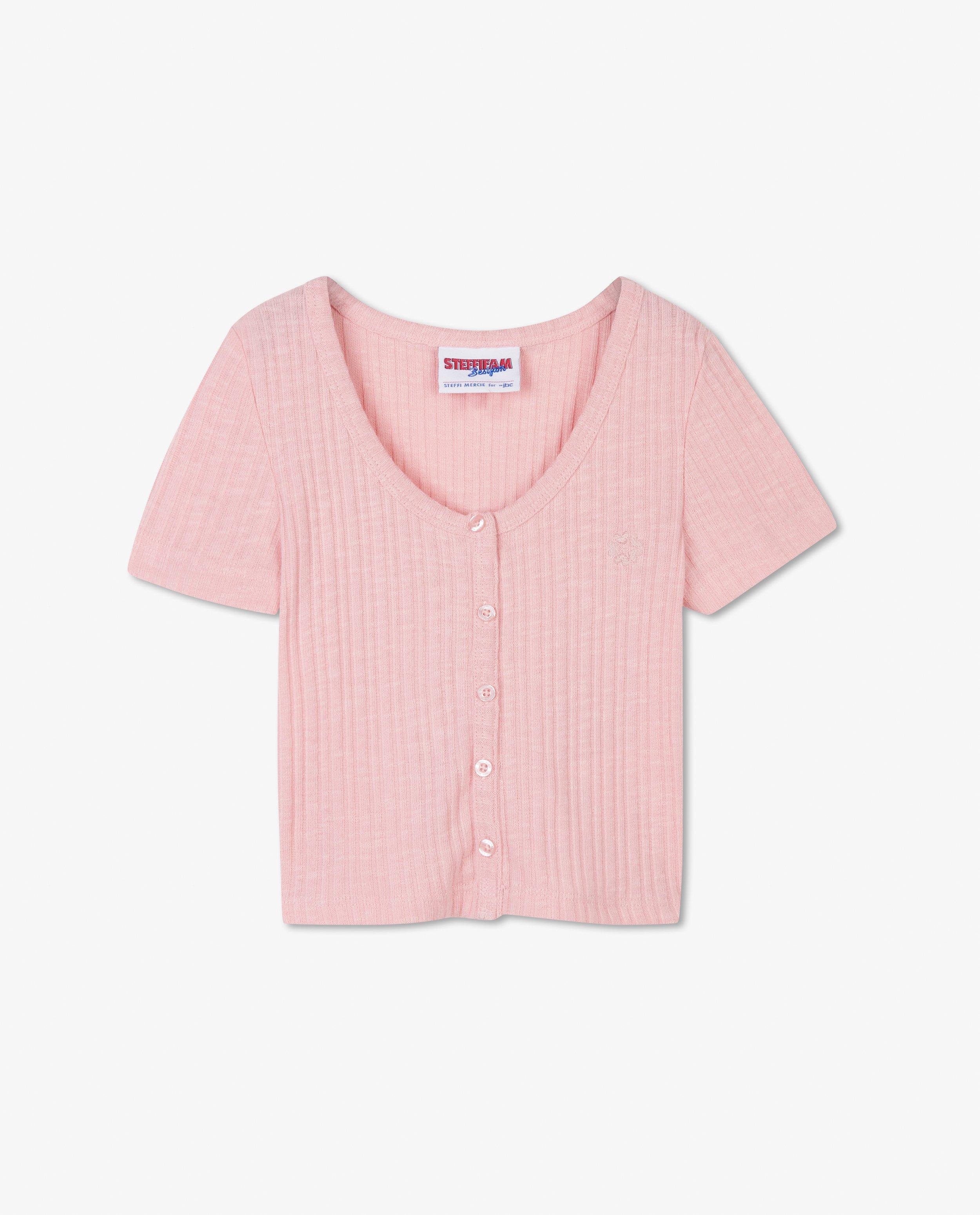 T-shirts - Cropped T-shirt met rib Steffi Mercie