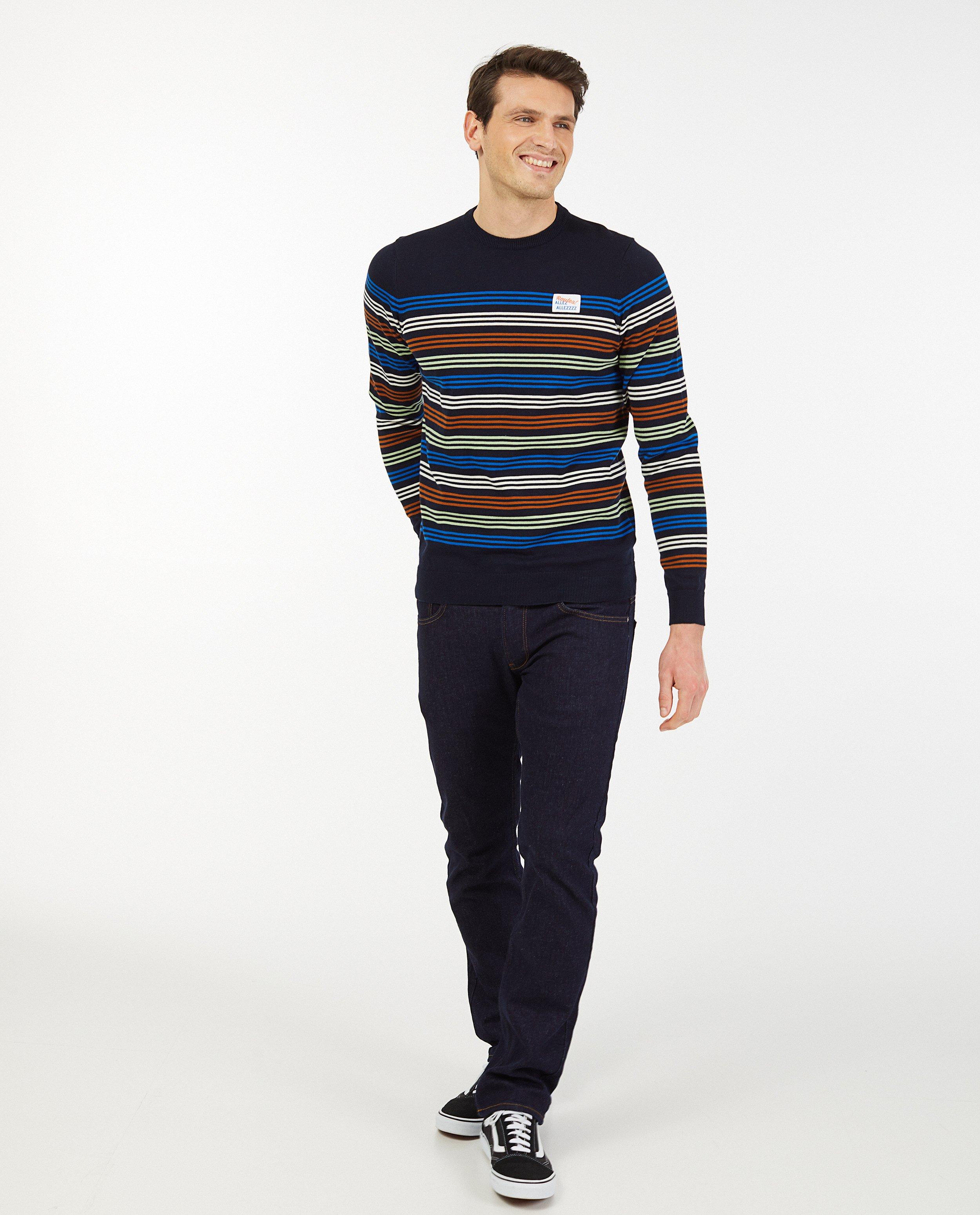 Pull rayé en coton bio Baptiste - fin tricot - Baptiste