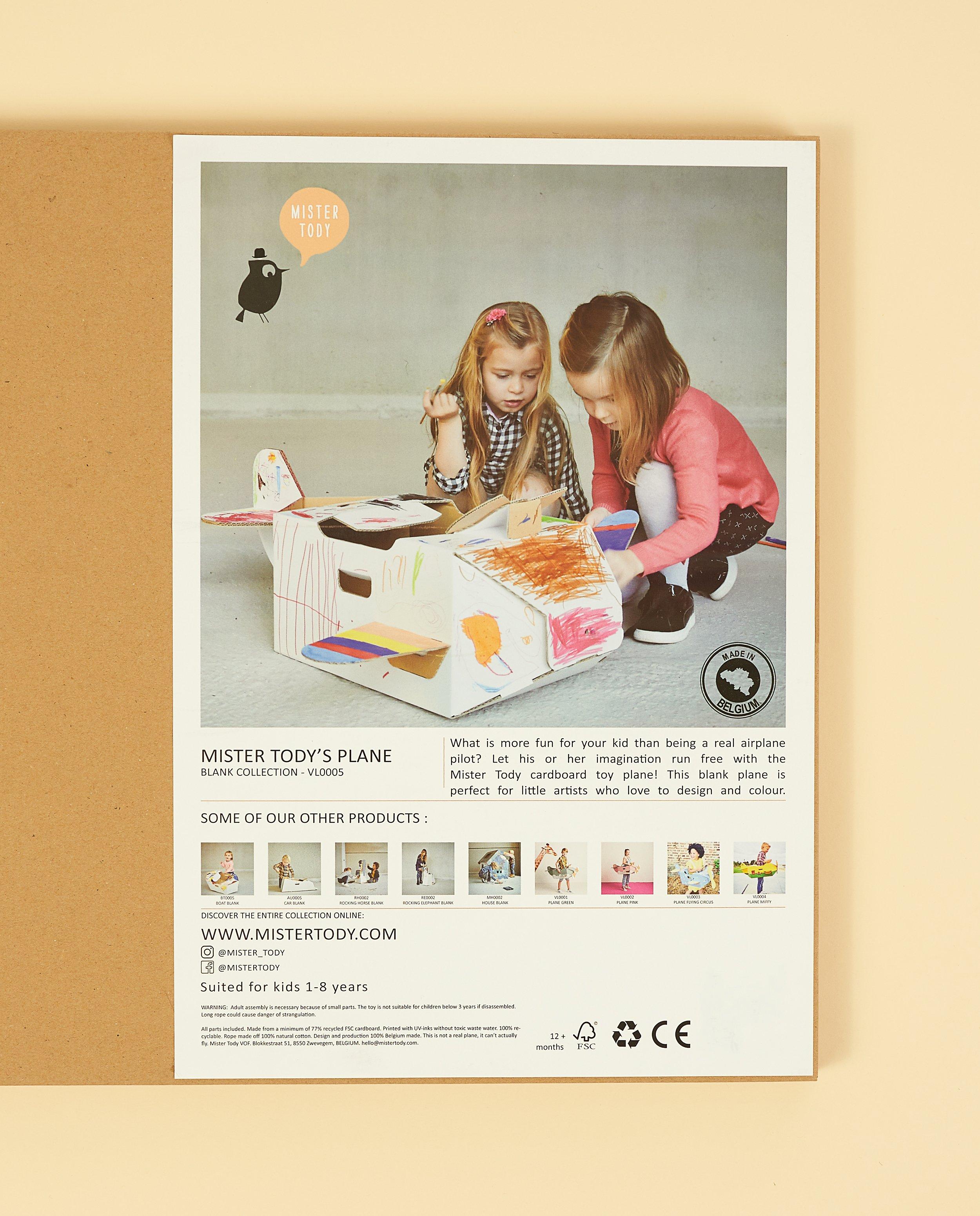 Cadeaux - Avion en carton Mister Tody