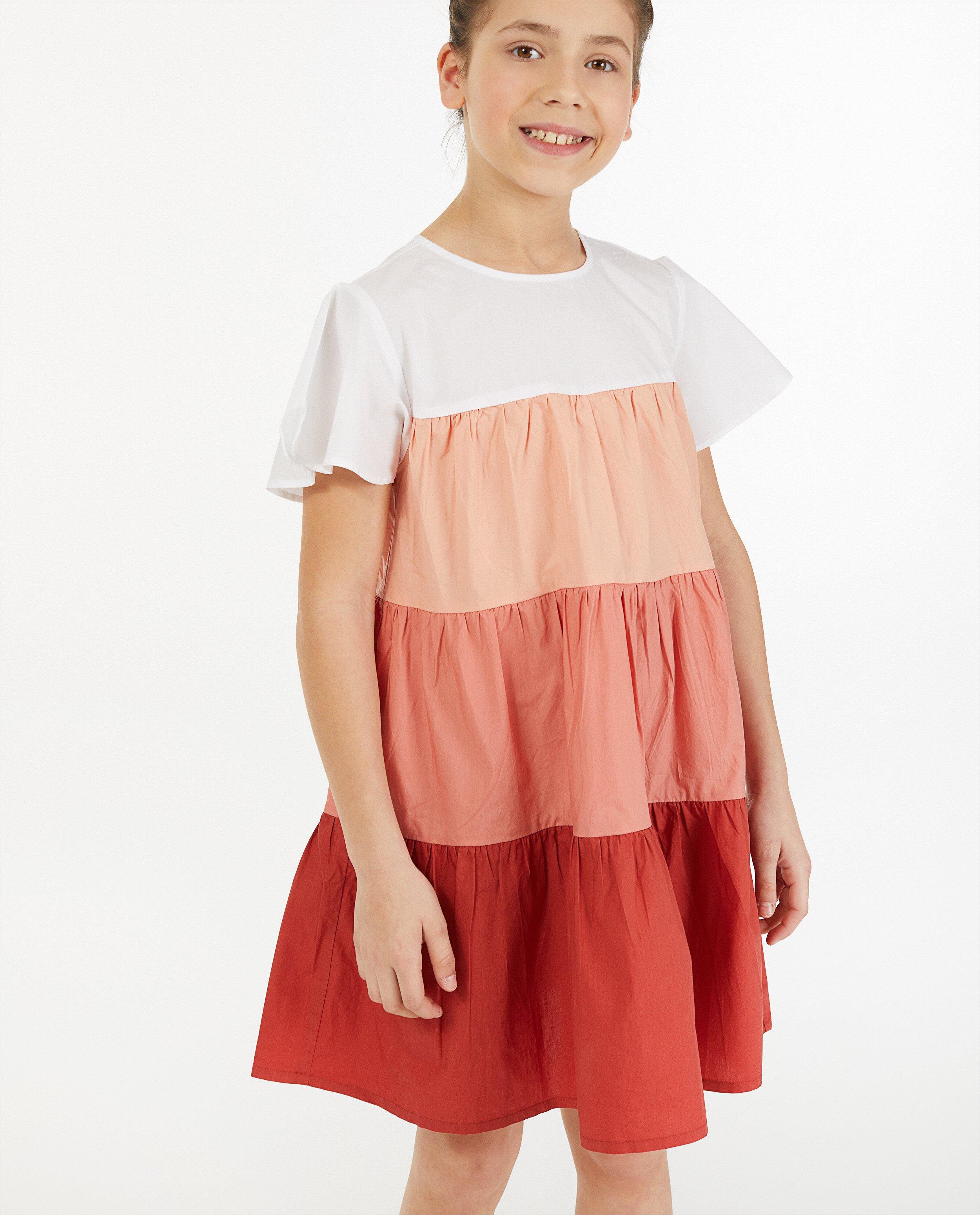 Robes - Robe en coton avec color block