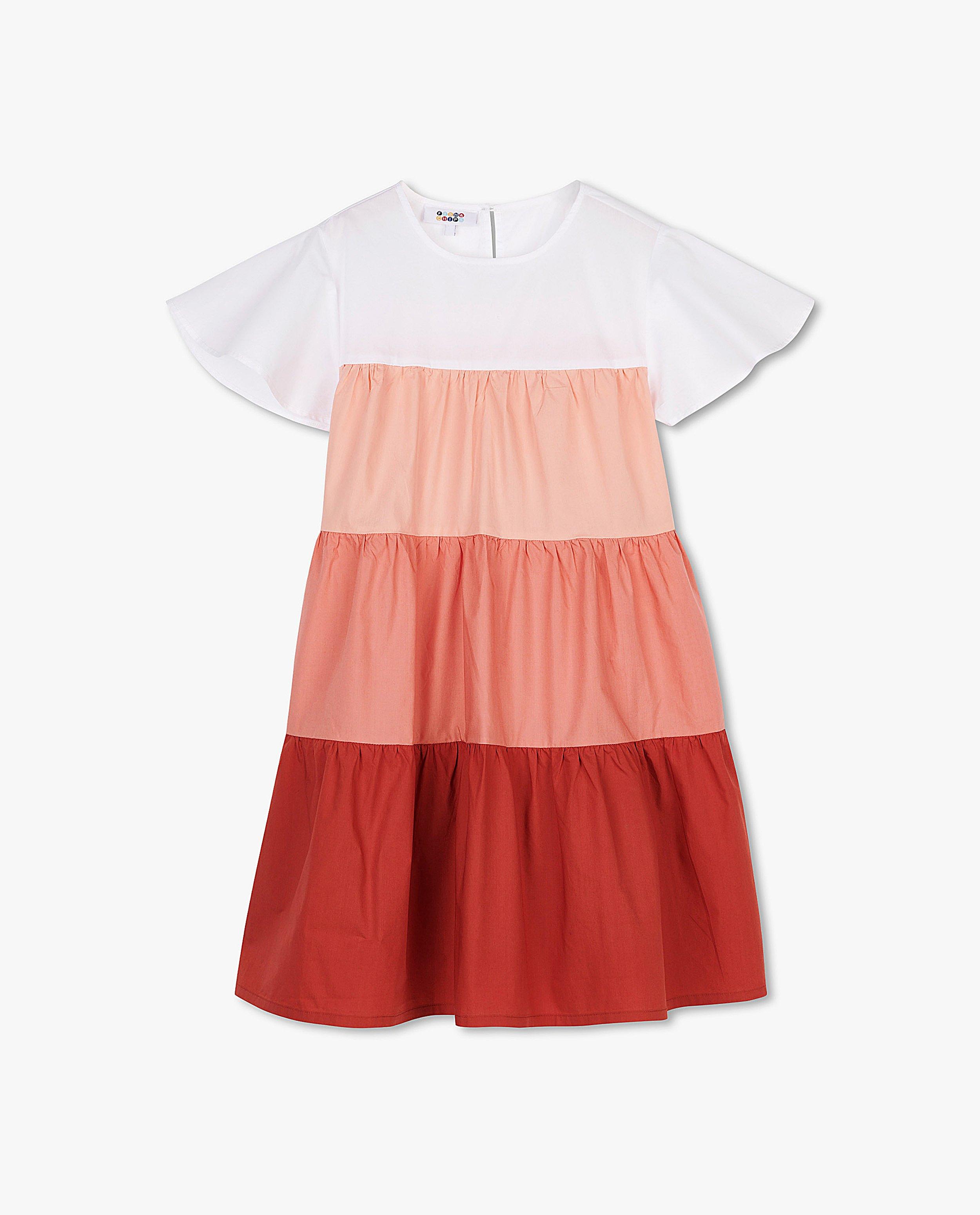 Robes - Robe en coton avec color block