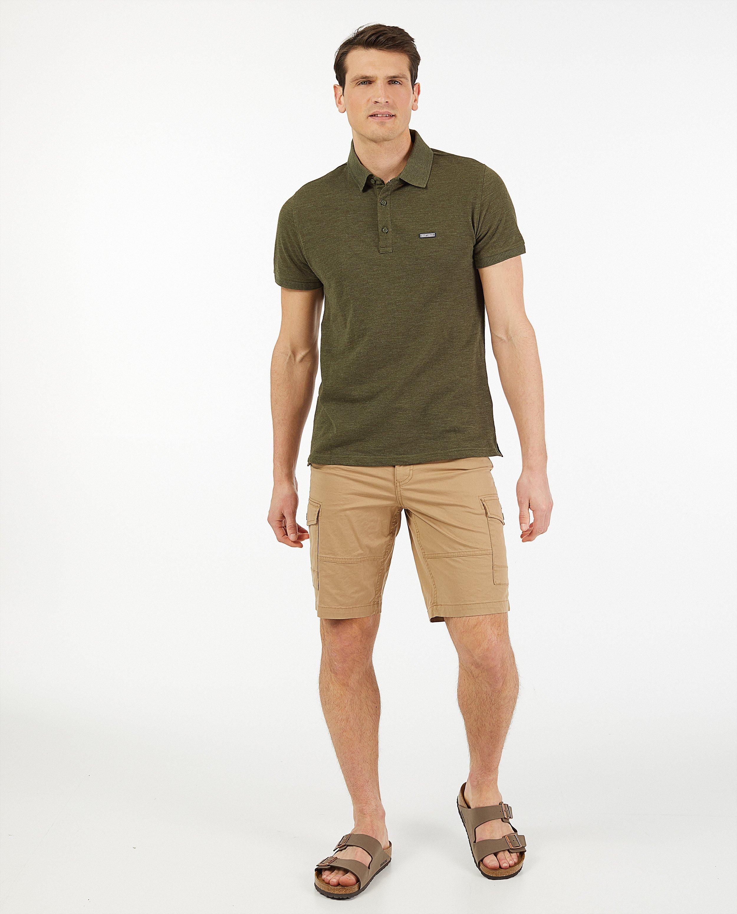 Beige bermuda met klepzakken - cargo - Quarterback