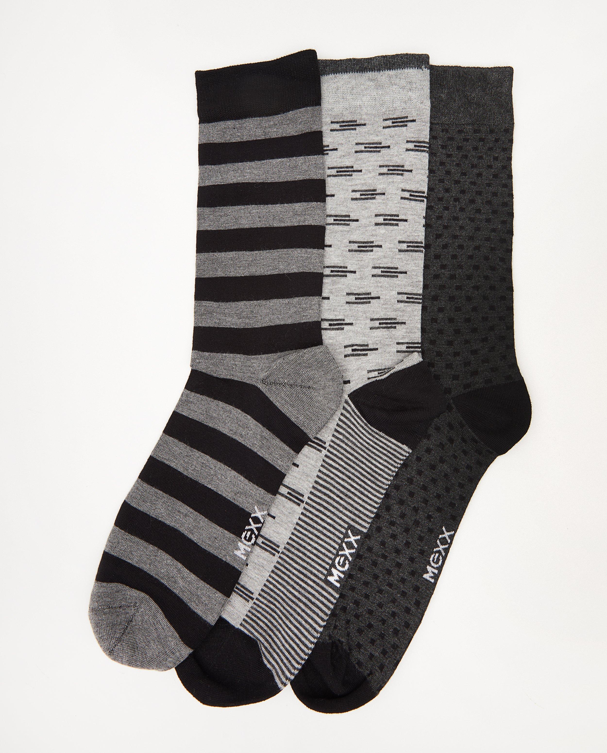 Coffret cadeau : lot de 3 paires de chaussettes Mexx - noires et grises - Mexx