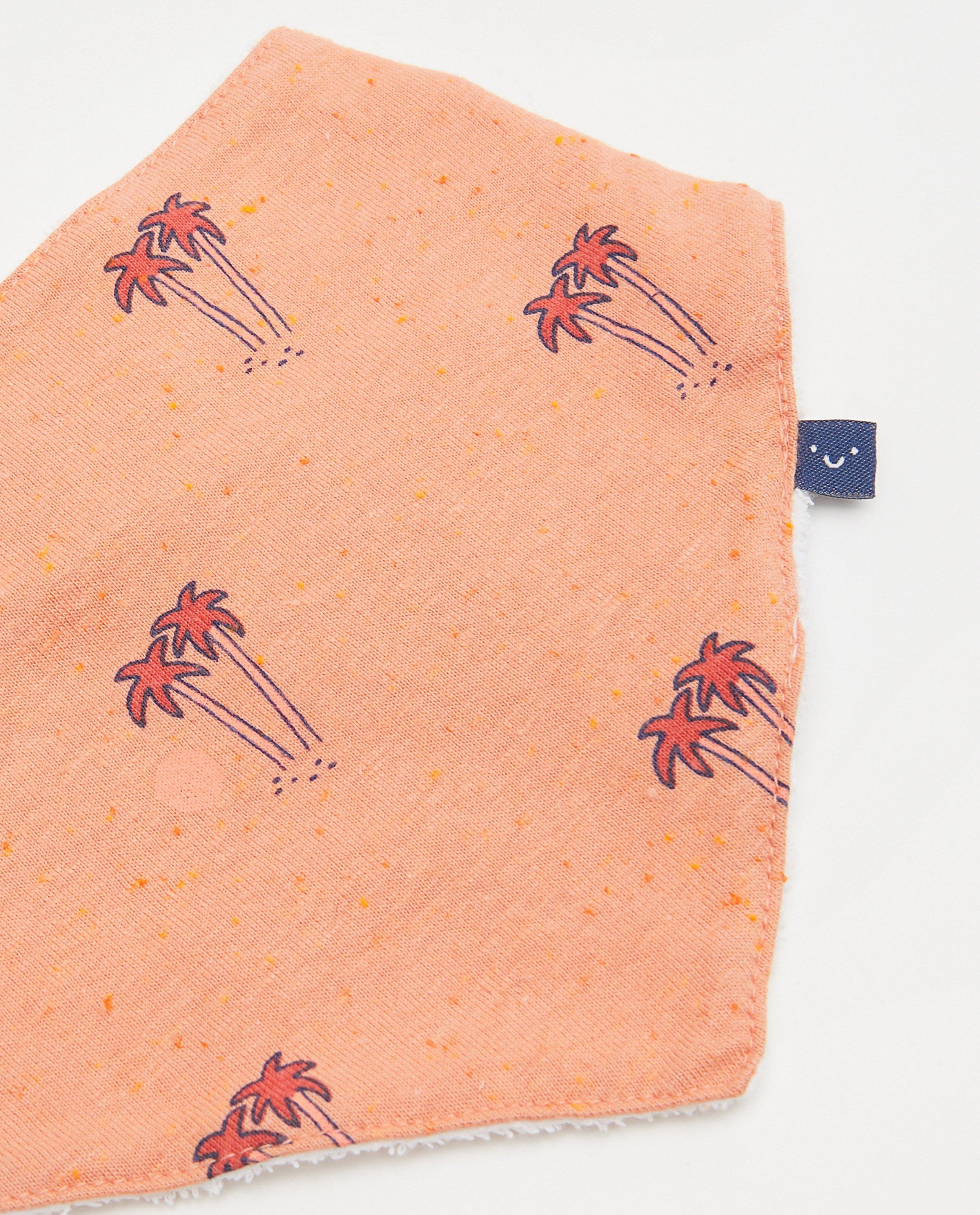 Bonneterie - Bavoir orange à imprimé Feetje