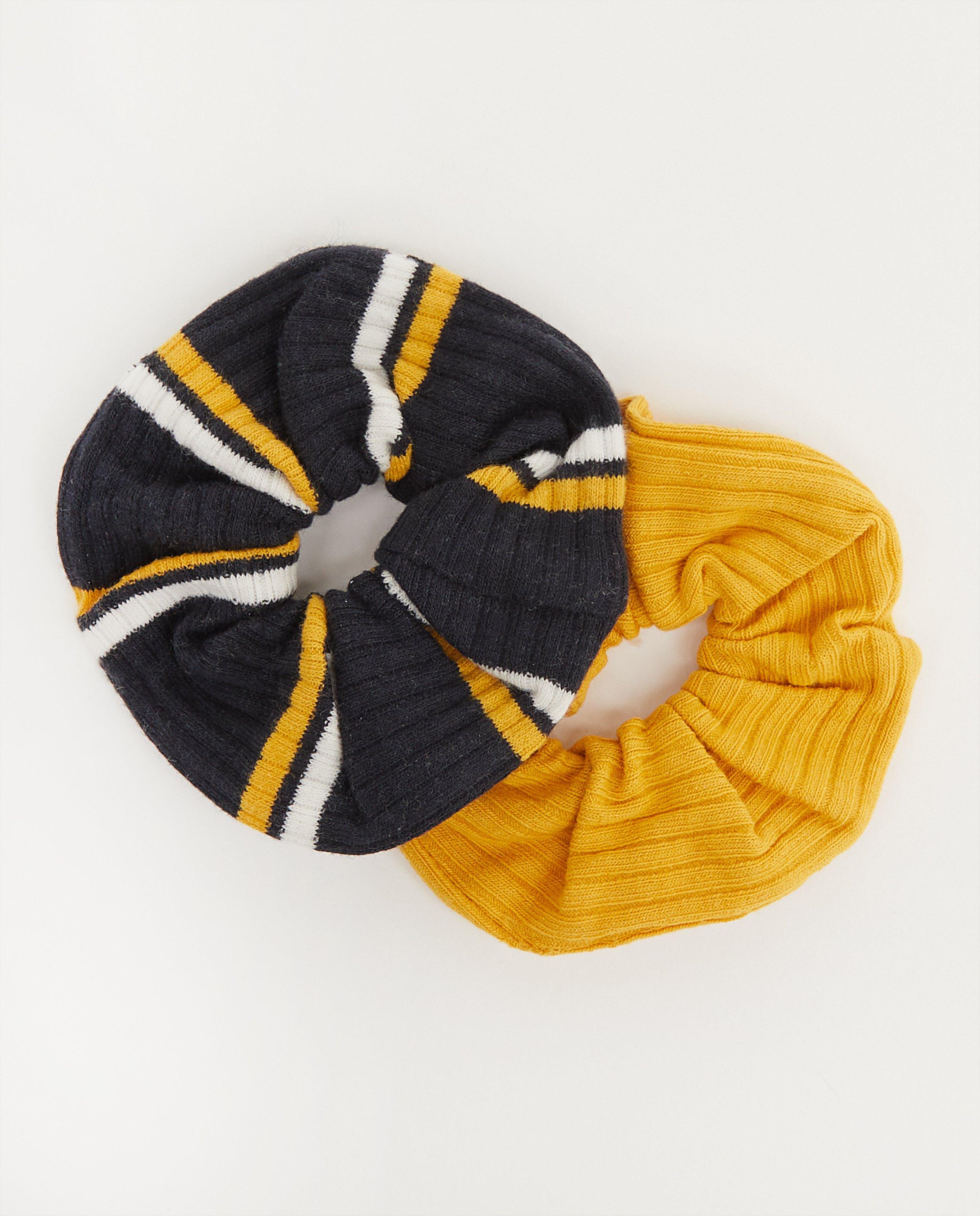Set van twee scrunchies - effen en gestreept - Besties